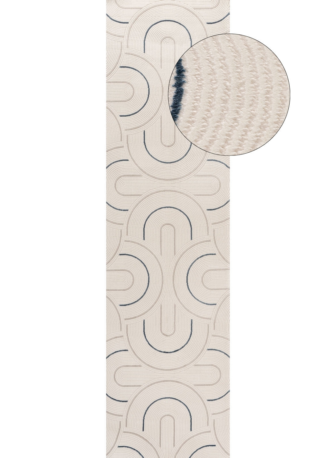 Carmel Cream-Blue Geometric Rug – 6070