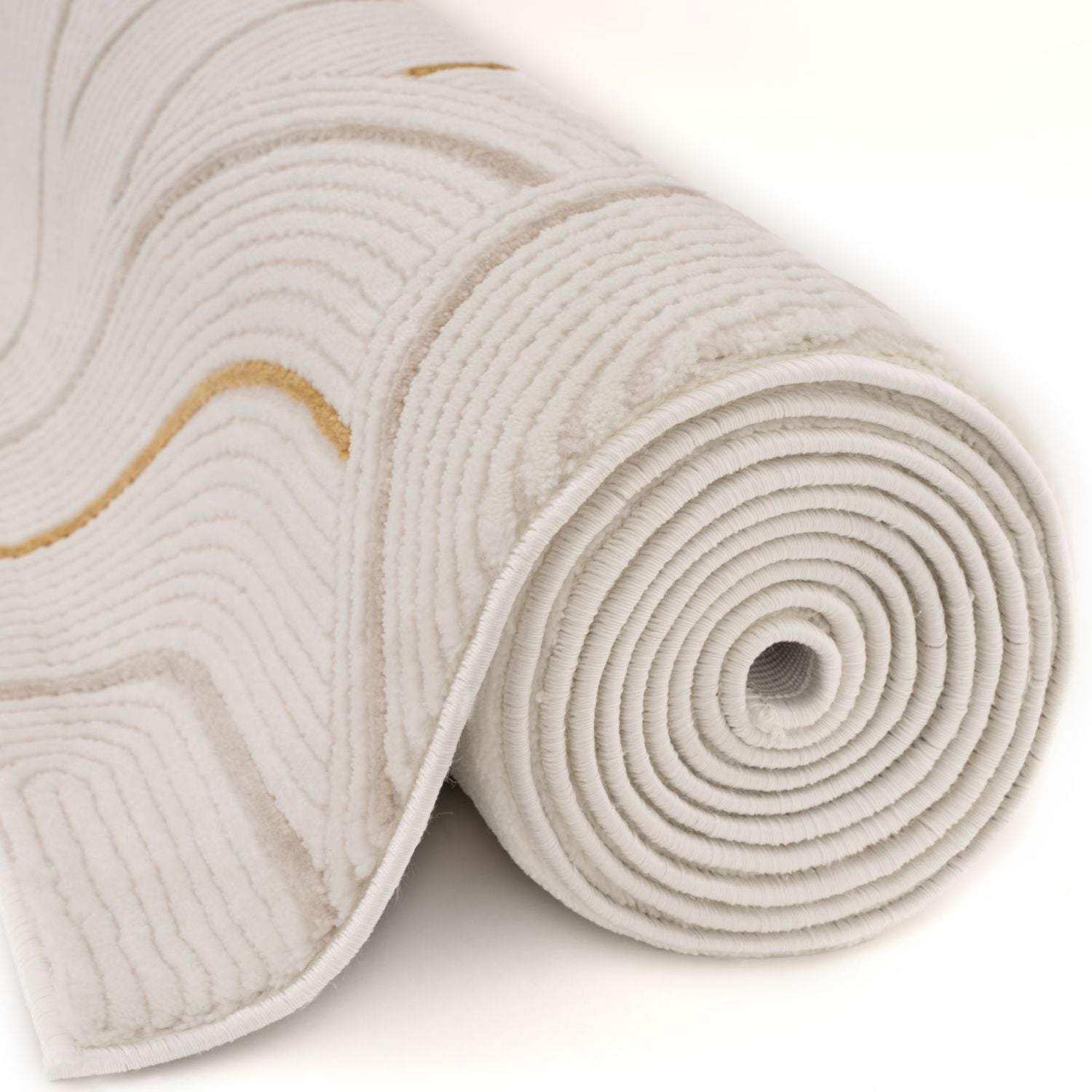 Carmel Cream-Gold Geometric Rug – 6070