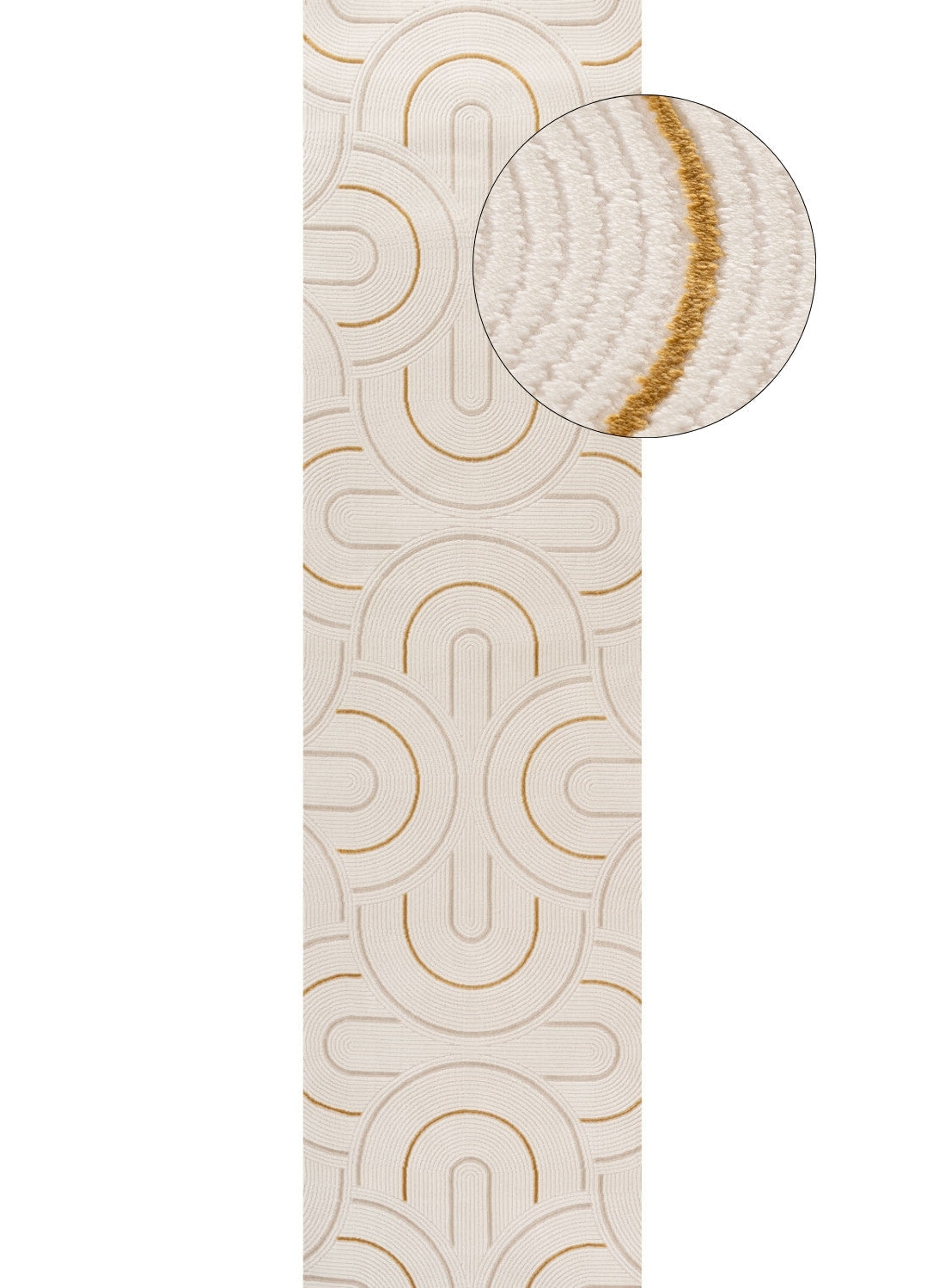 Carmel Cream-Gold Geometric Rug – 6070