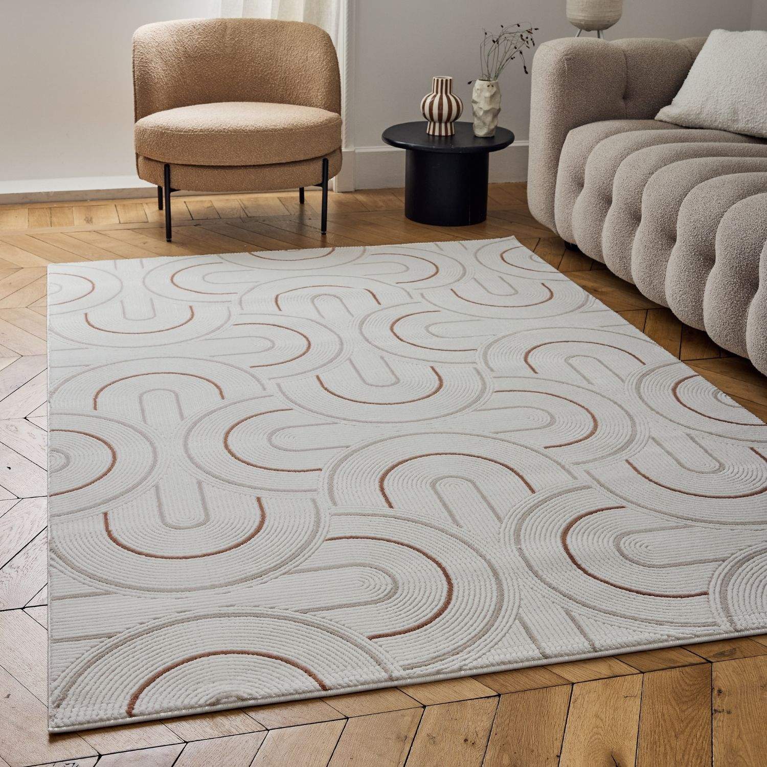Carmel Cream-Terra Geometric Rug – 6070