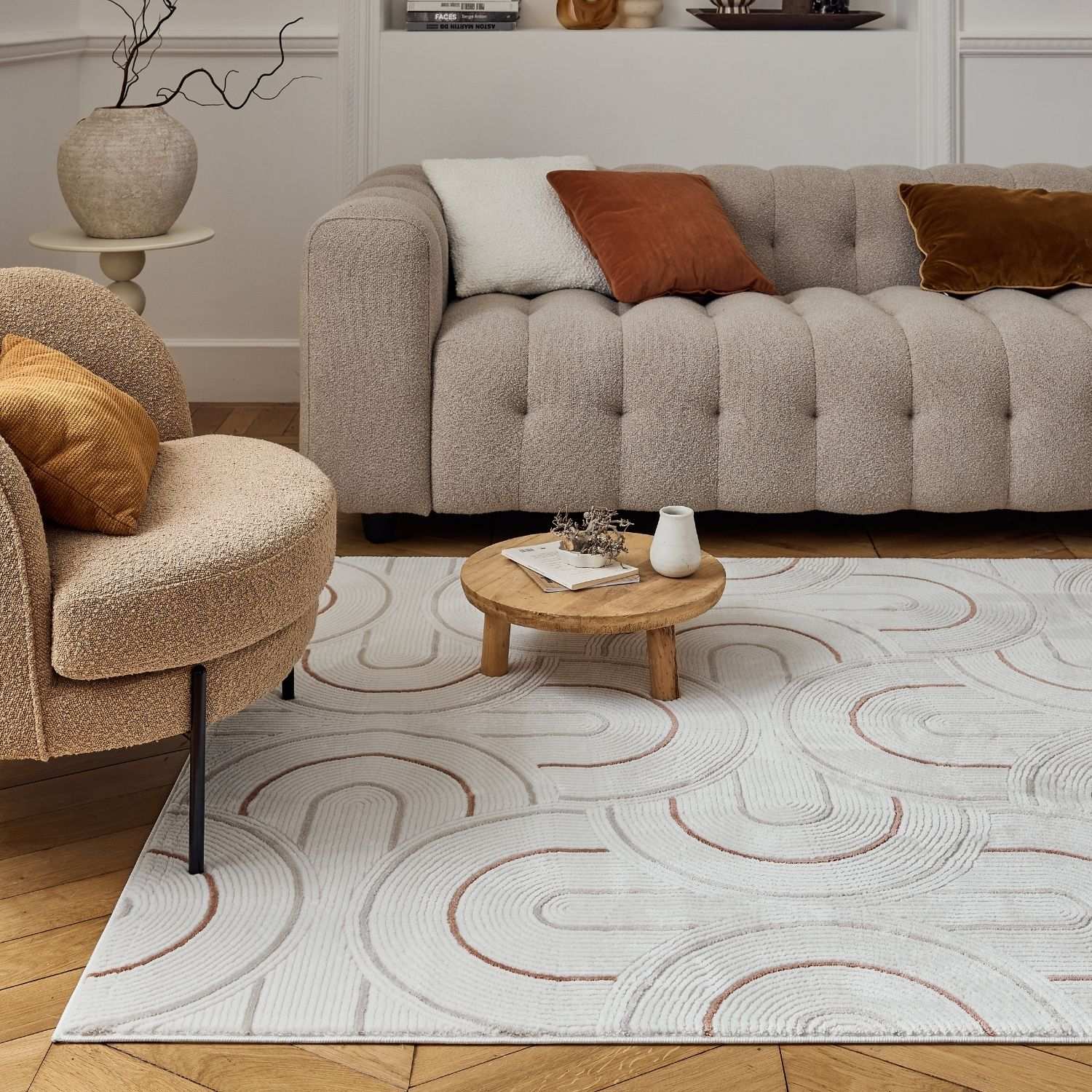 Carmel Cream-Terra Geometric Rug – 6070