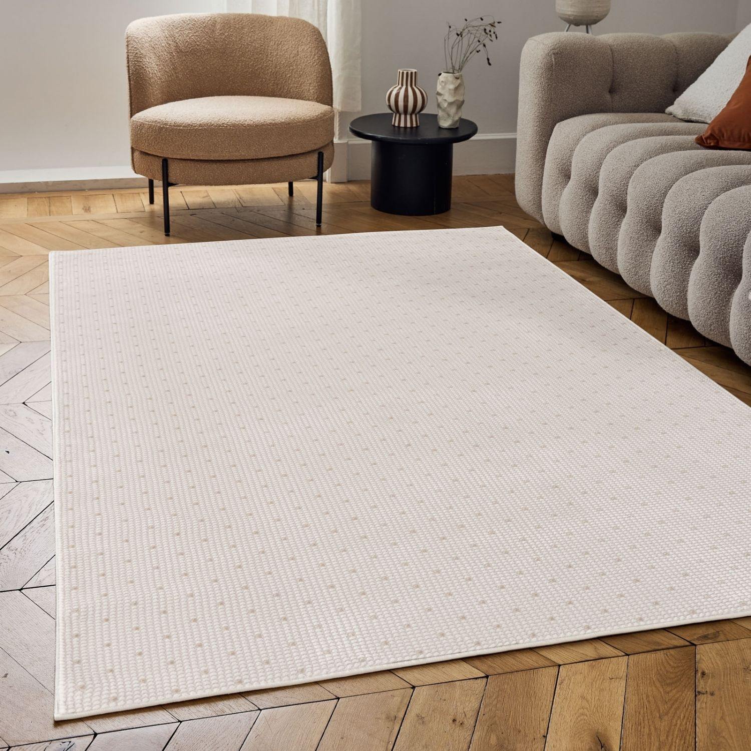 Carmel Cream-Beige Dots Rug – 6080