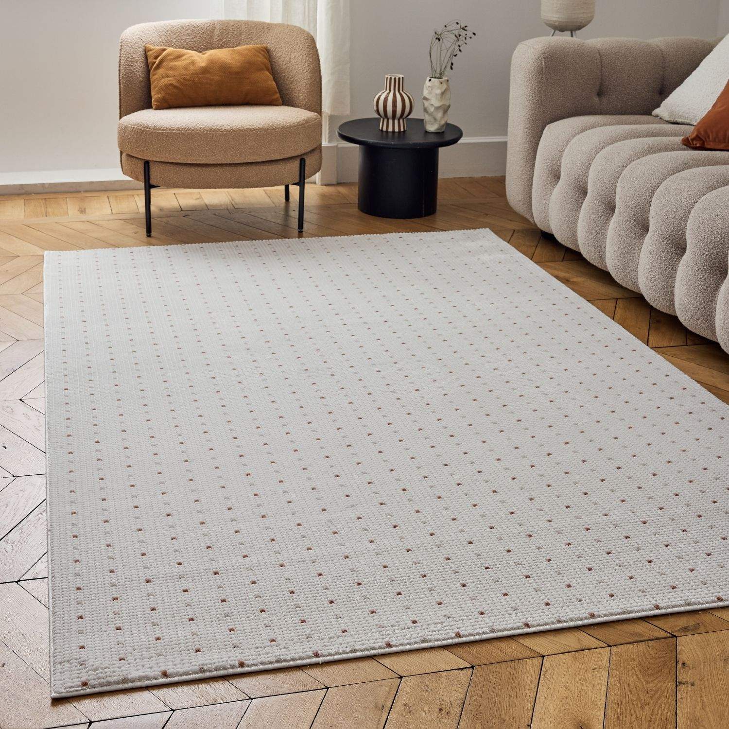 Carmel Cream-Terra Dots Rug – 6080