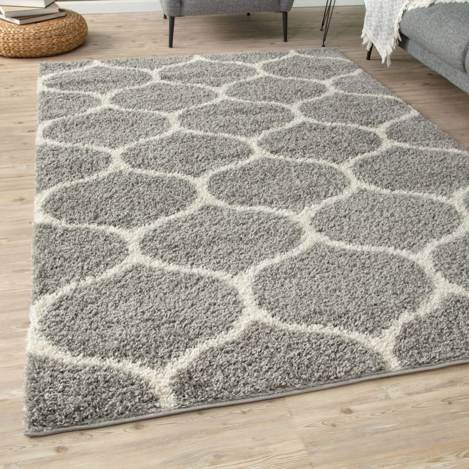 Moroccan Grey Shaggy Rug – 610