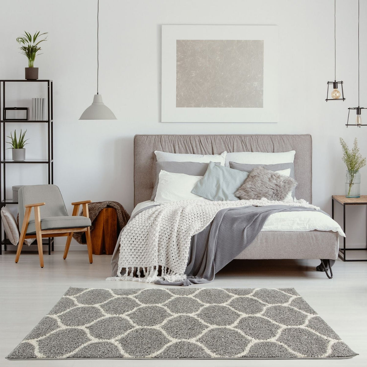 Moroccan Grey Shaggy Rug – 610