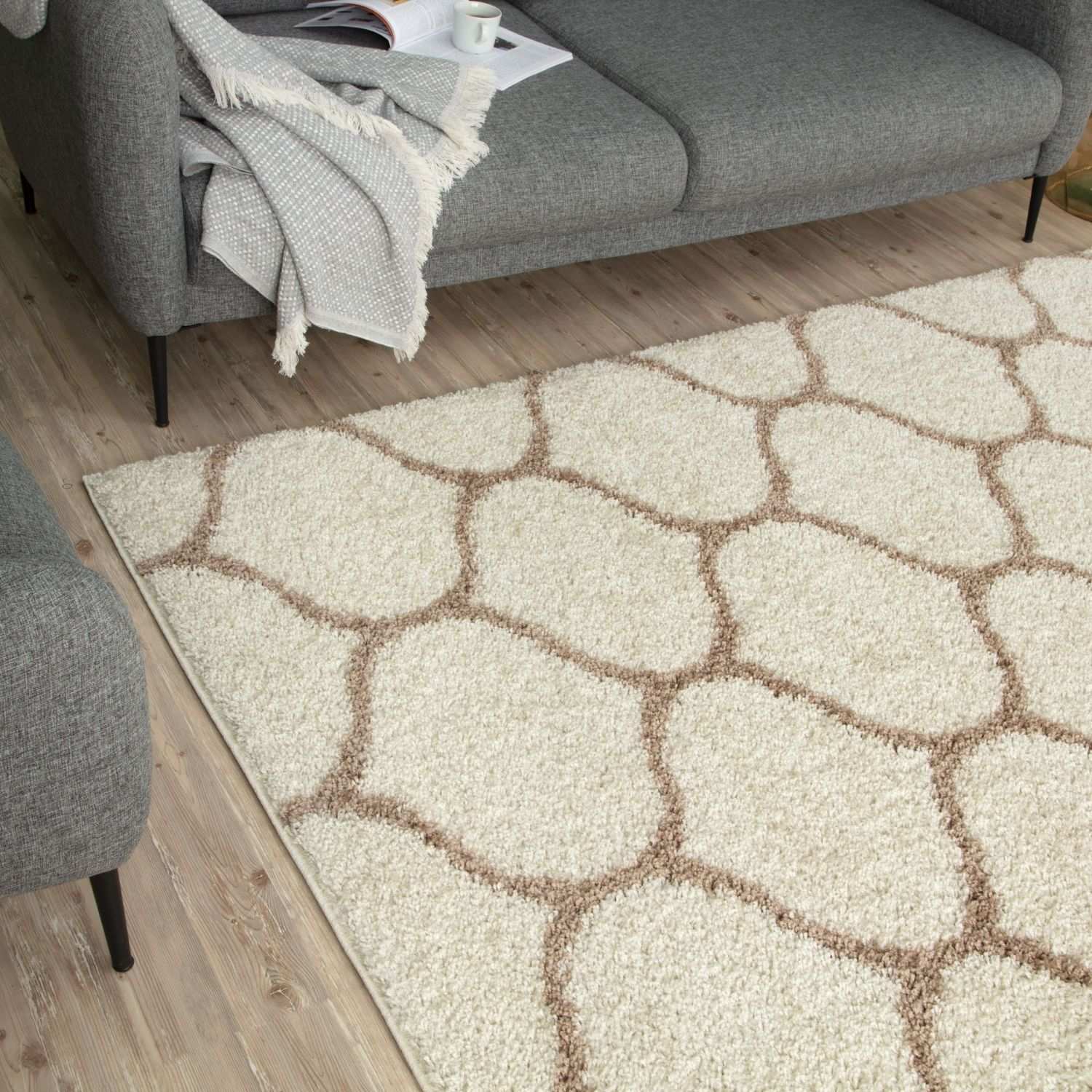 Moroccan Ivory Shaggy Rug – 630