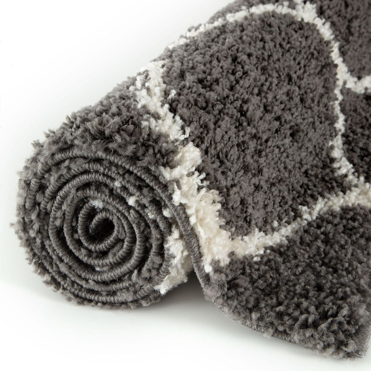 Moroccan Dark Grey Shaggy Rug – 640