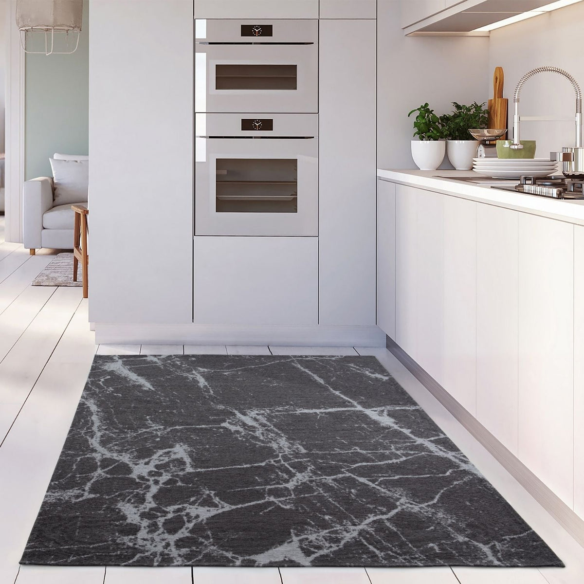 Washable Rug Carina Dark Grey – 6952D