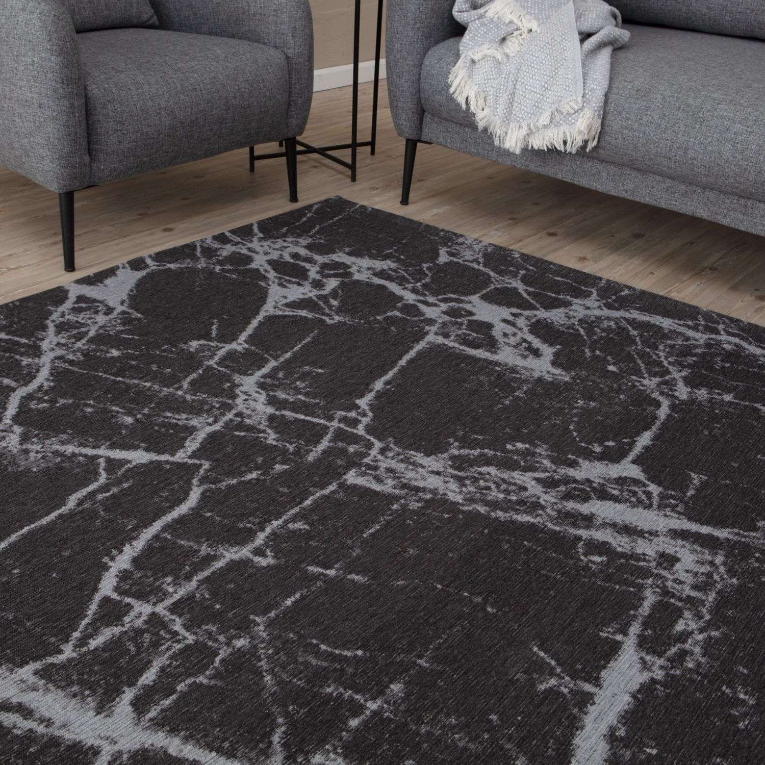 Washable Rug Carina Dark Grey – 6952D
