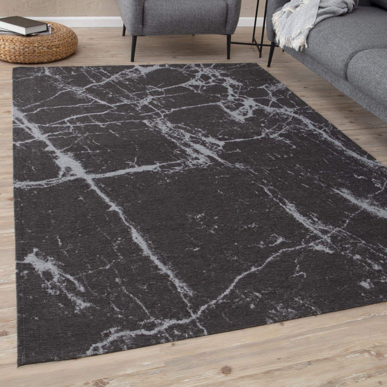 Washable Rug Carina Dark Grey – 6952D