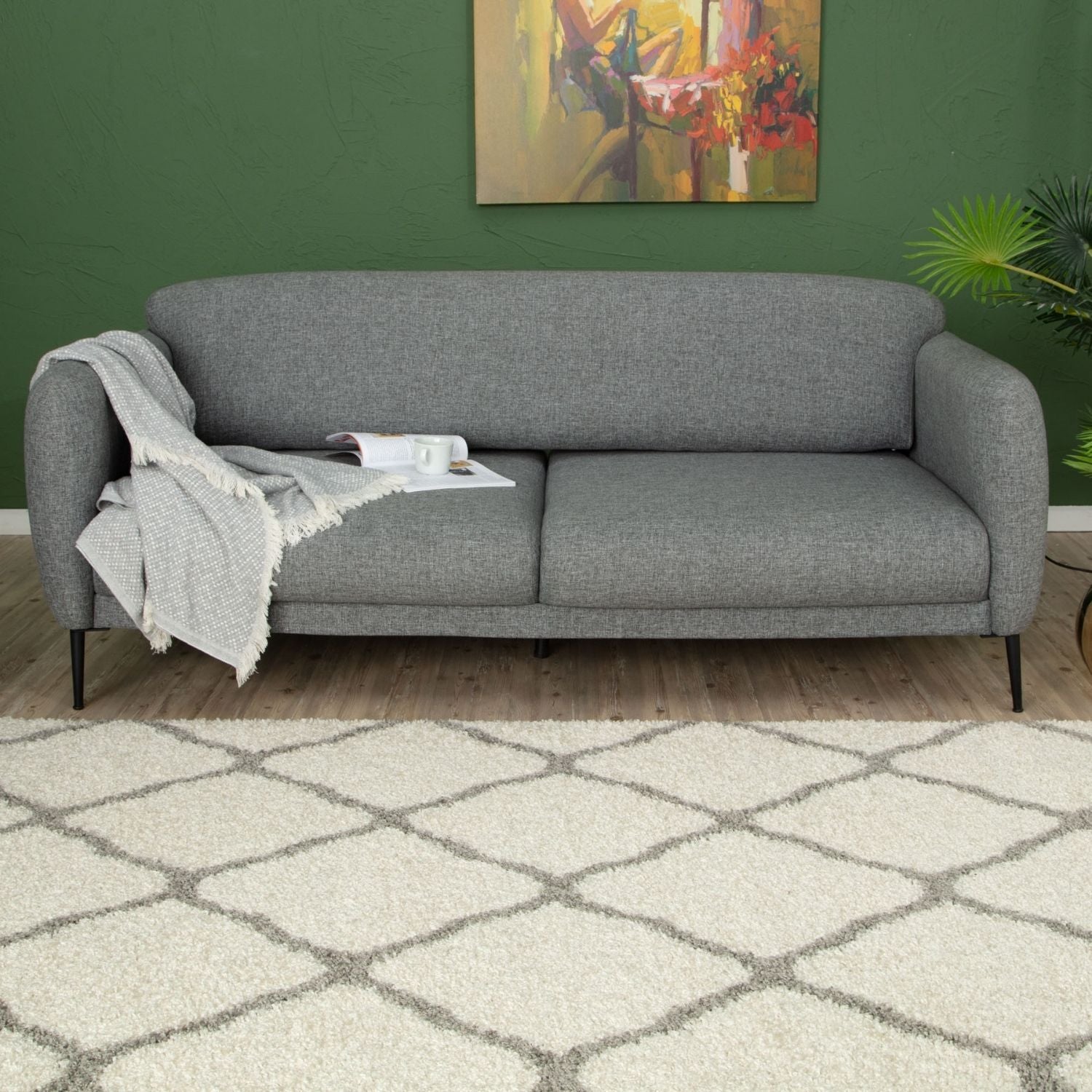 Moroccan Ivory Shaggy Rug – 700
