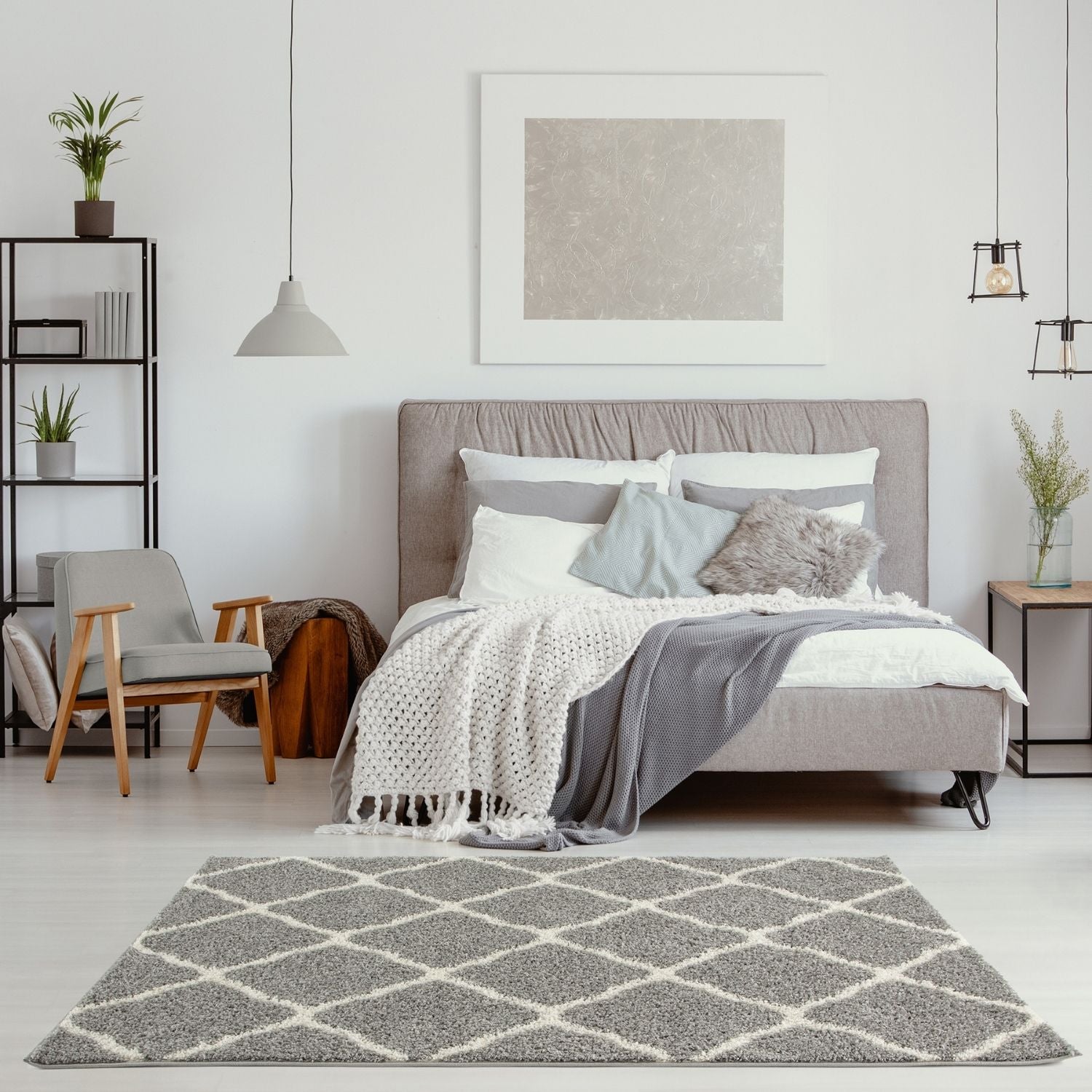 Moroccan Grey Shaggy Rug – 710