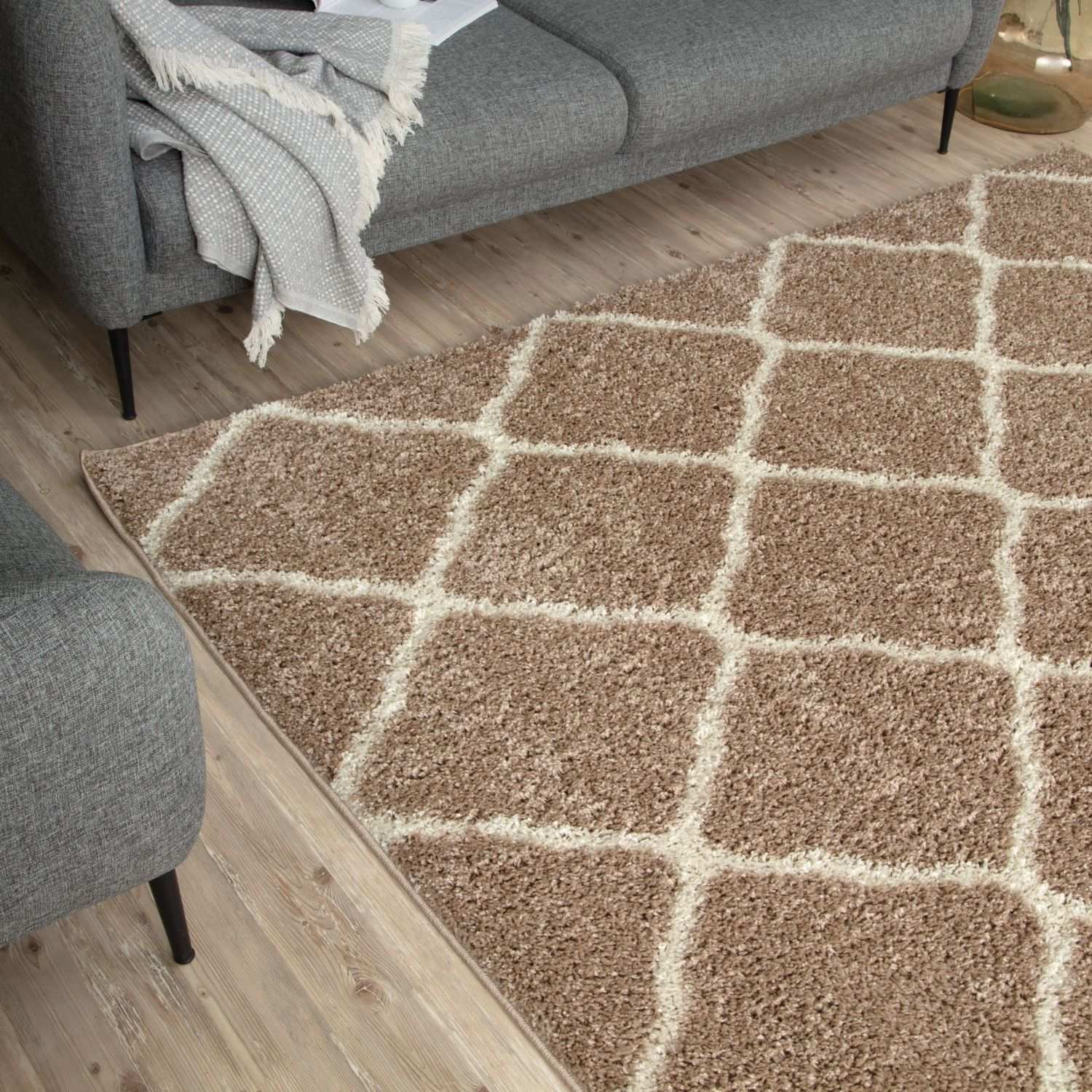Moroccan Beige Shaggy Rug – 720