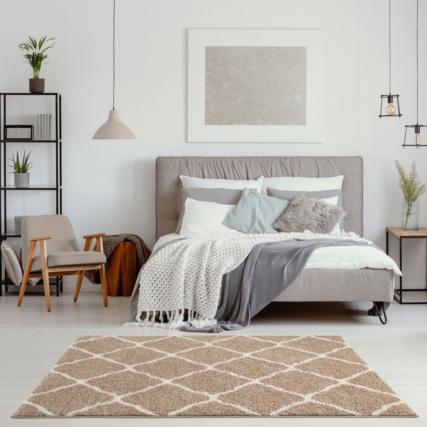 Moroccan Beige Shaggy Rug – 720