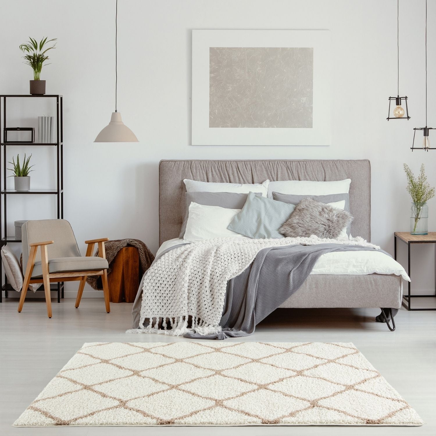 Moroccan Ivory Shaggy Rug – 730