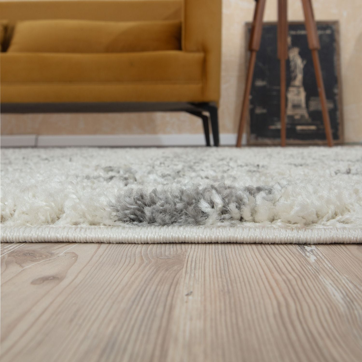 Moroccan Ivory Grey Shaggy Rug – 800