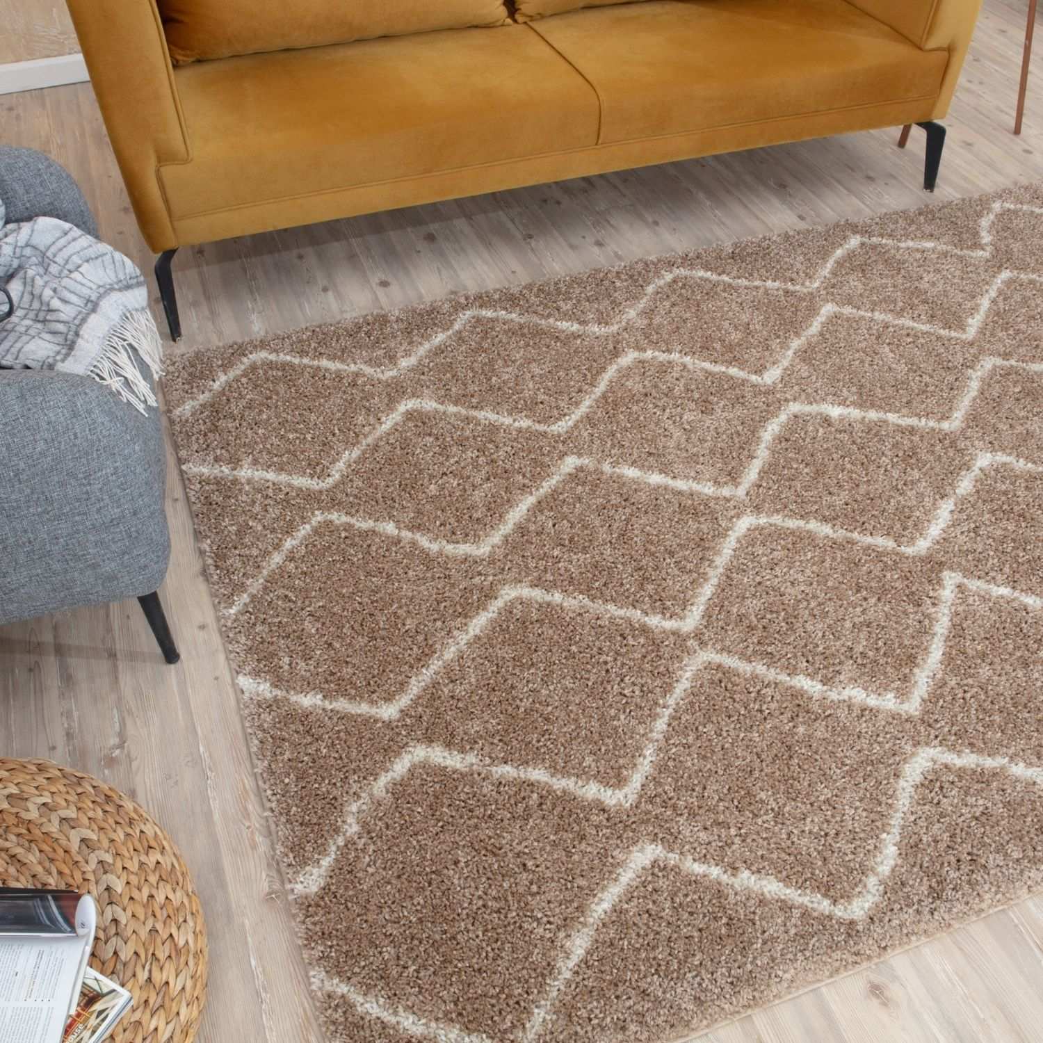 Moroccan Beige Shaggy Rug – 820