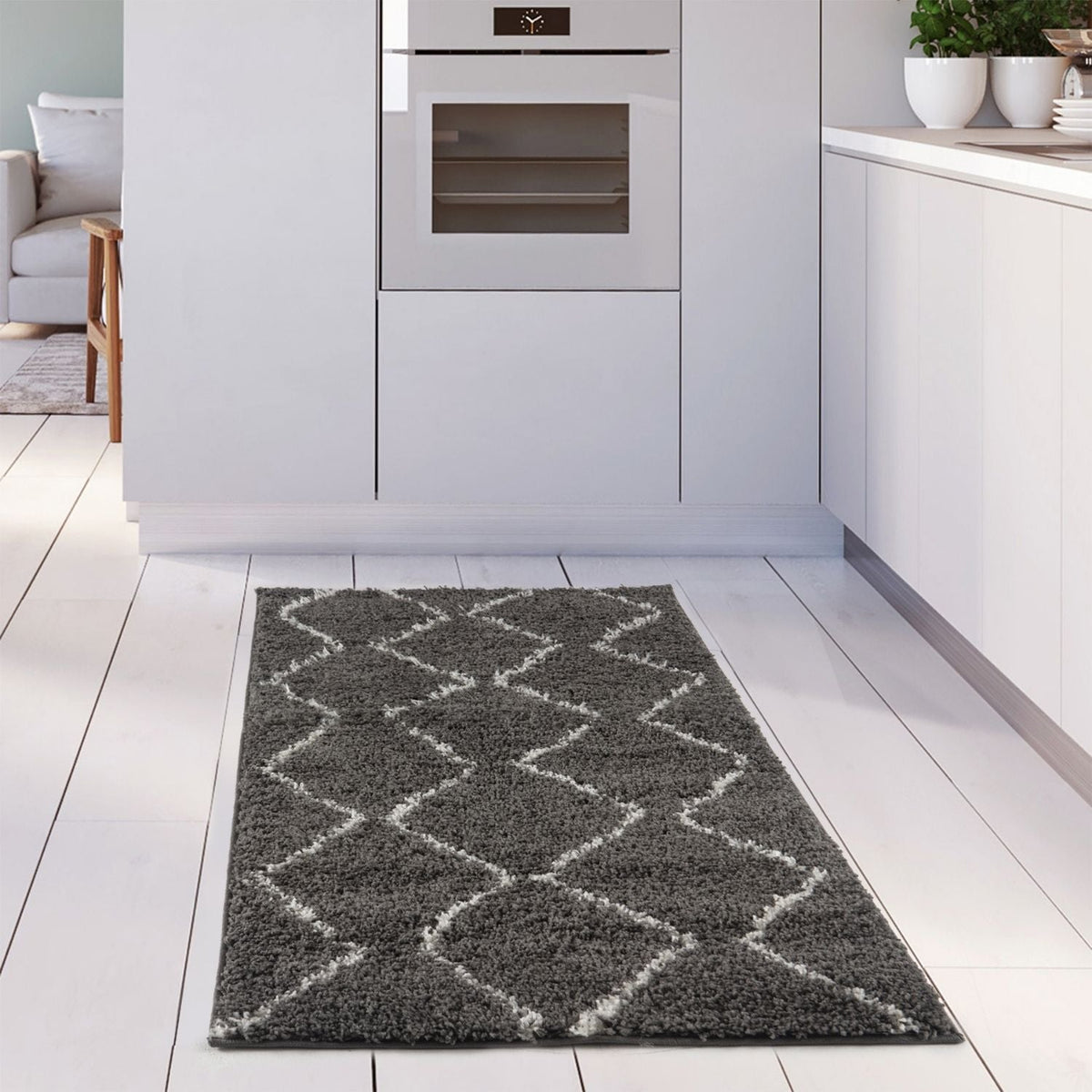 Moroccan Dark Grey Shaggy Rug – 840