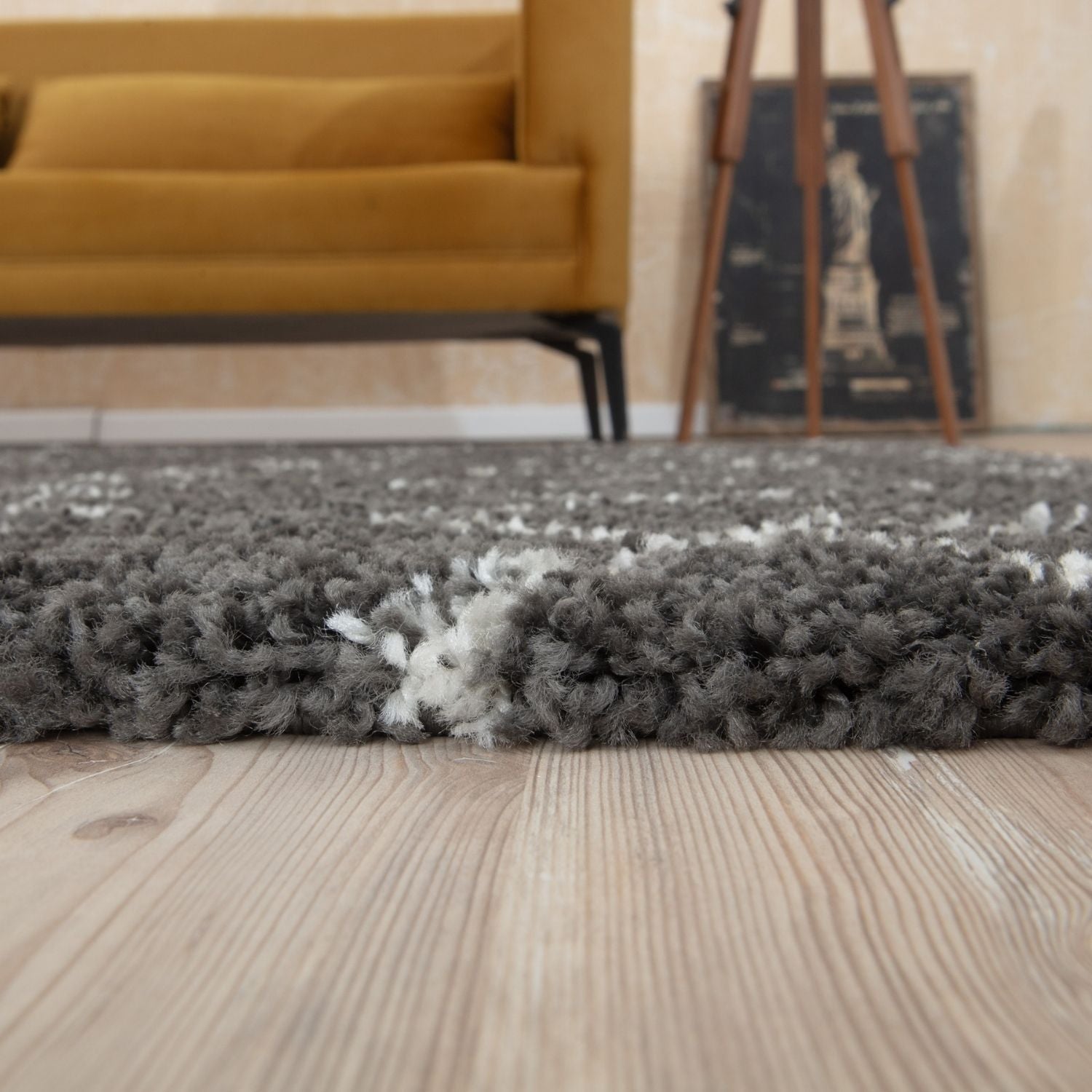 Moroccan Dark Grey Shaggy Rug – 840