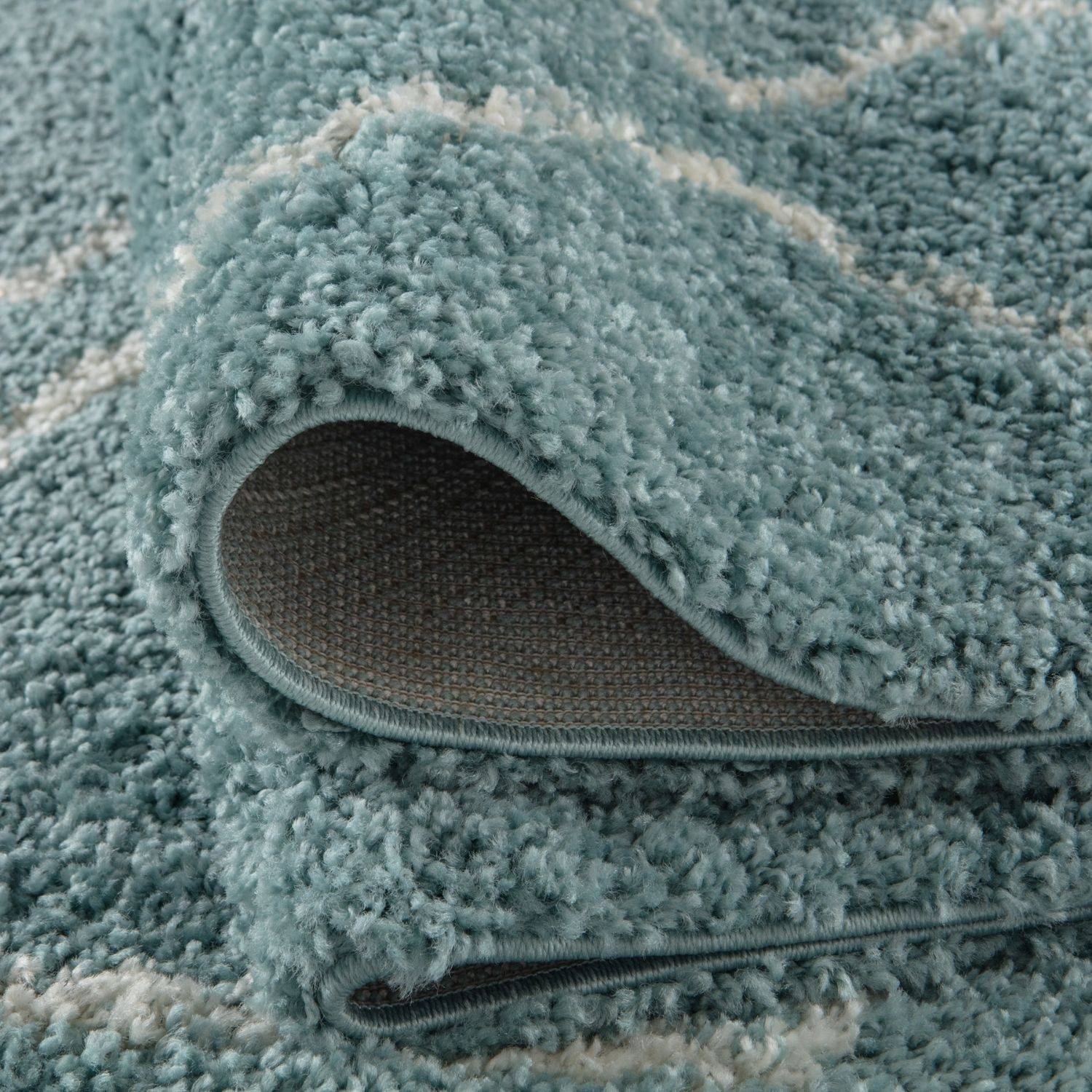 Moroccan Duck Egg Blue Shaggy Rug – 850