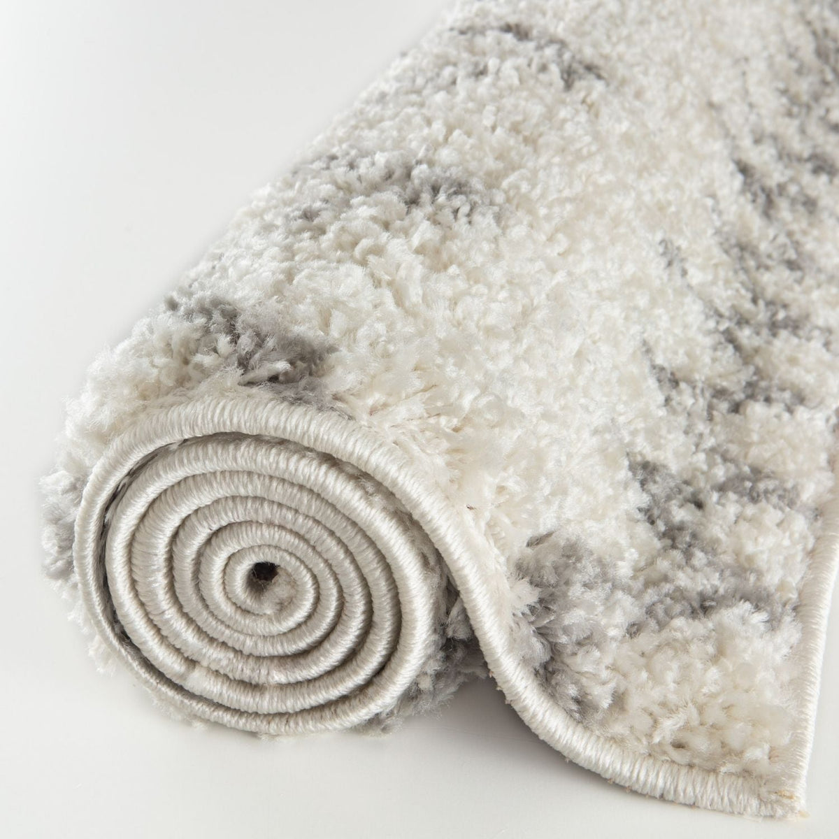 Moroccan Ivory Grey Shaggy Rug – 900