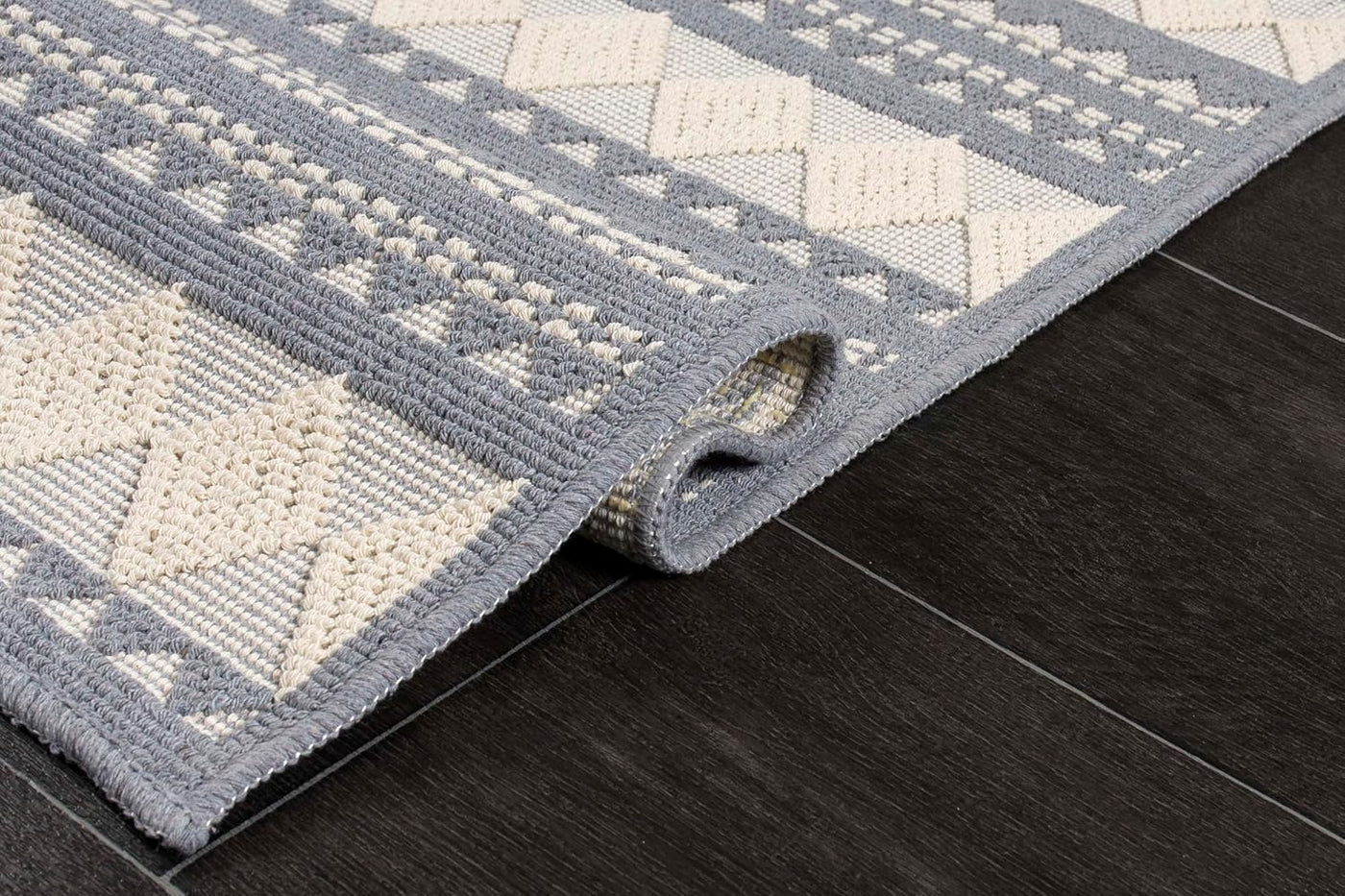 Grey washable area rug from Netline Home, 80x150 cm, non-slip, vintage boho style, 100% cotton, pet and kid friendly for living room.