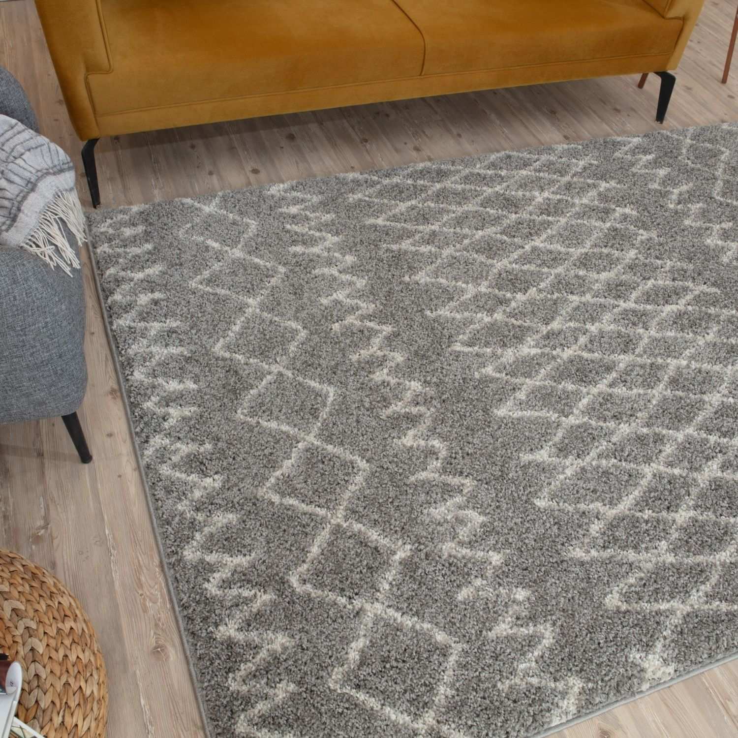 Moroccan Grey Shaggy Rug – 910