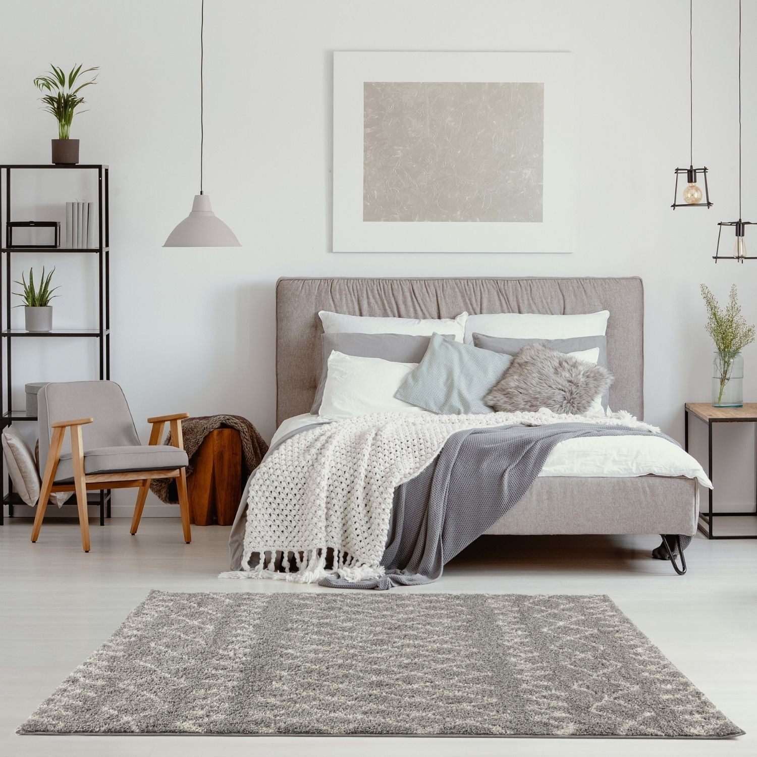 Moroccan Grey Shaggy Rug – 910