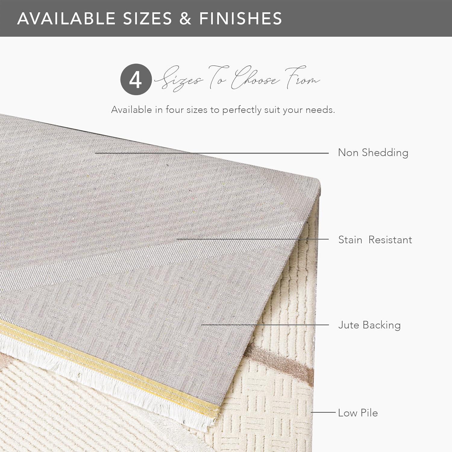 Beige and cream geometric area rug by Netline Home, soft and durable carpet suitable for living room, bedroom, or hallway.