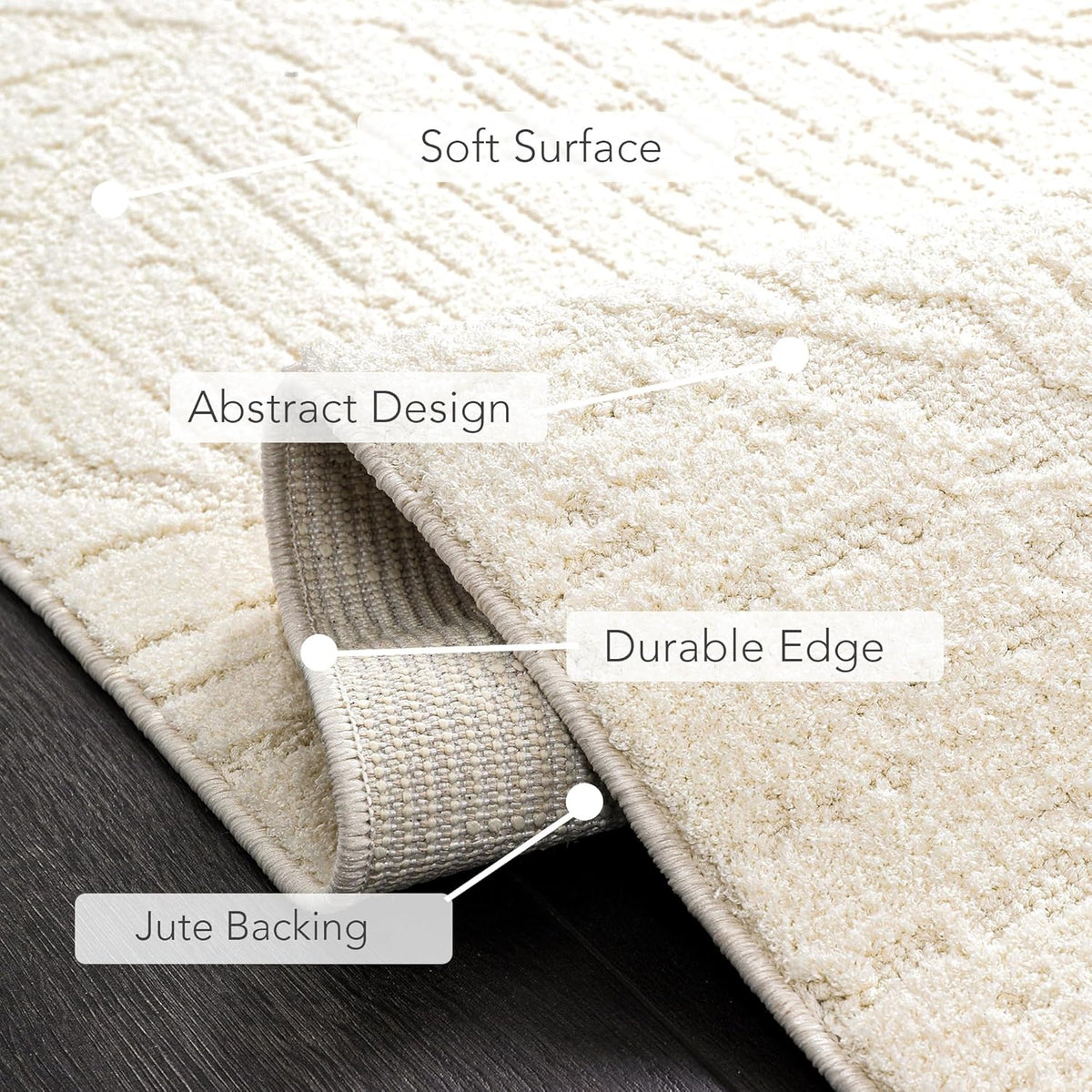 Beige fluffy area rug for living room and bedroom, non-shedding, large modern carpet from Netline Home, ideal for home decor.