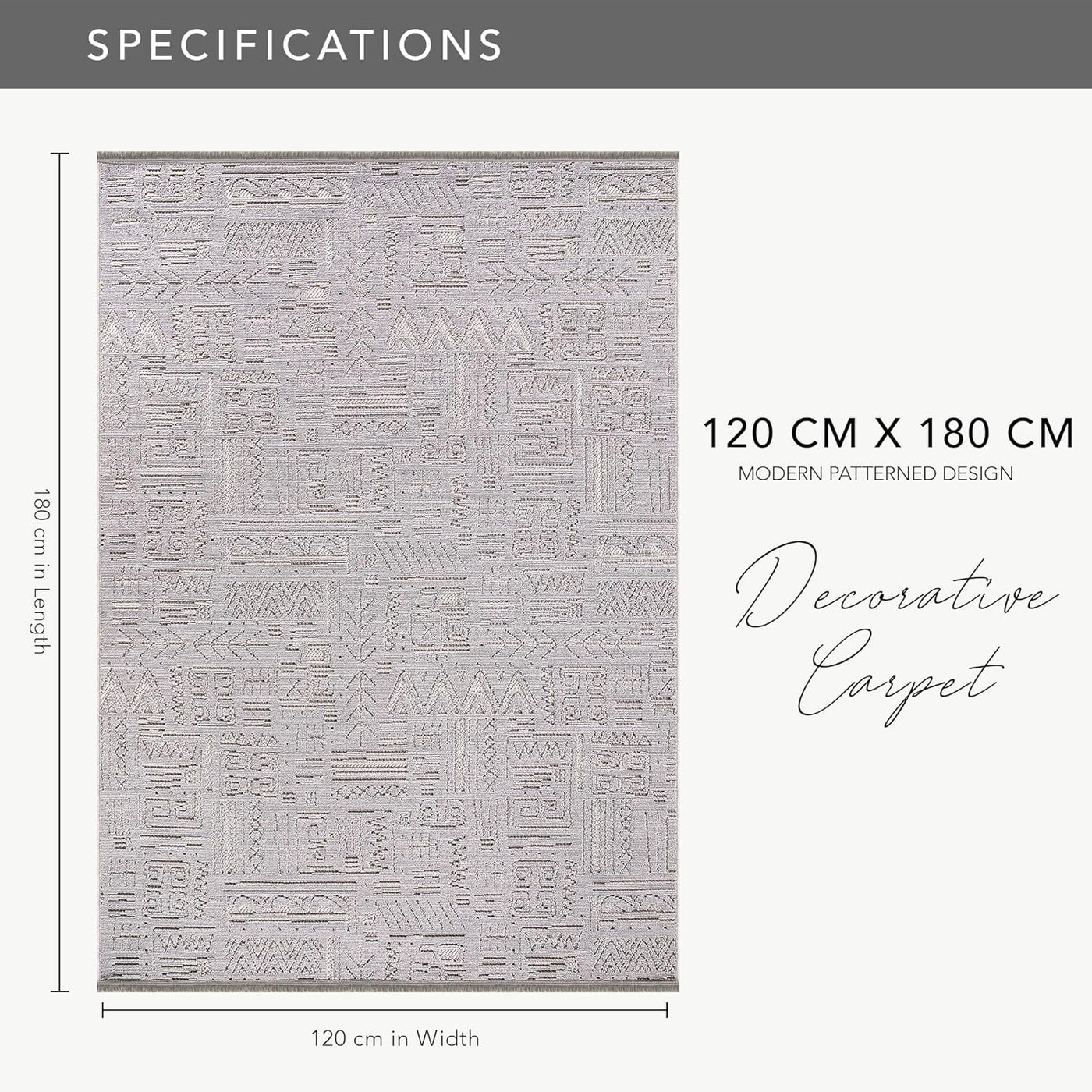 Gray modern area rug by Netline Home, lightweight and low pile, ideal for living room, bedroom, kitchen, or hallway.