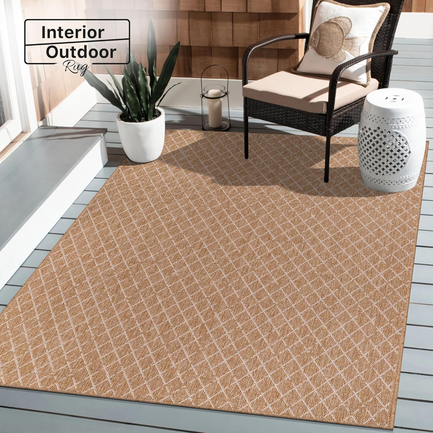 Jute-effect washable runner rug for indoor and outdoor use, by Netline Home, featuring a textured natural fiber look.