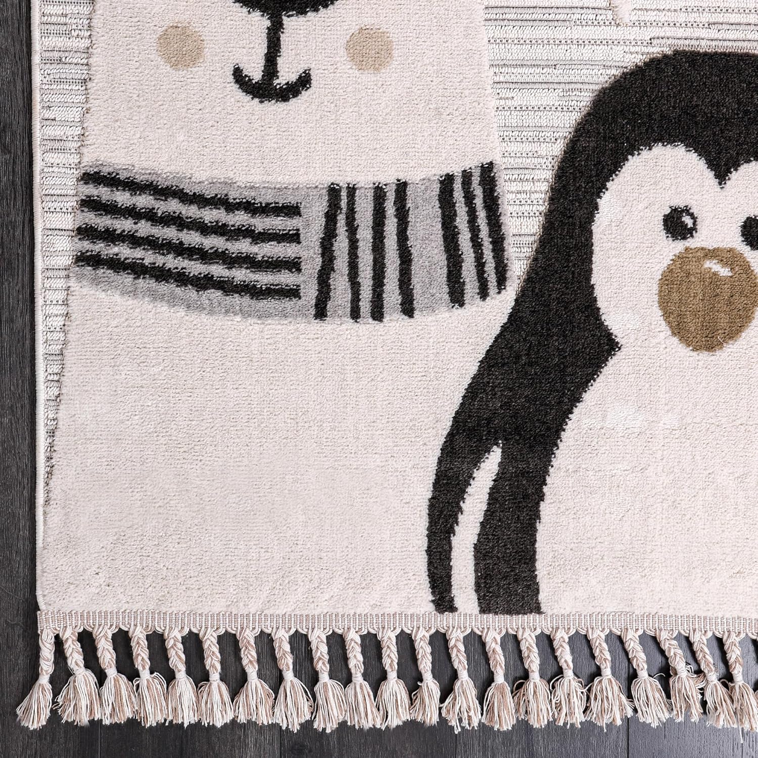 Soft gray kids rug from Netline Home featuring playful cartoon designs, suitable for nurseries and playrooms, durable and hypoallergenic.