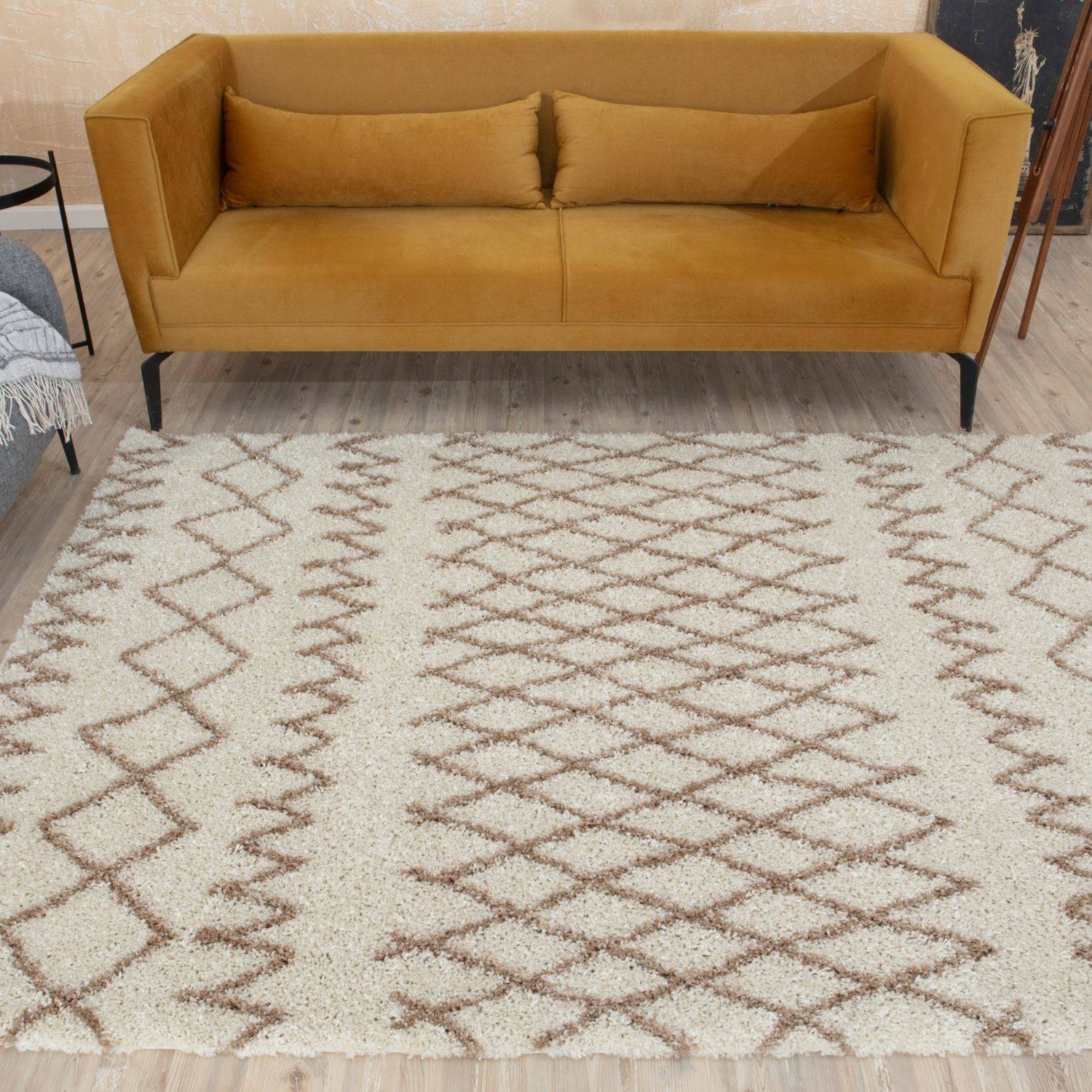Moroccan Ivory Beige Shaggy Rug – 930