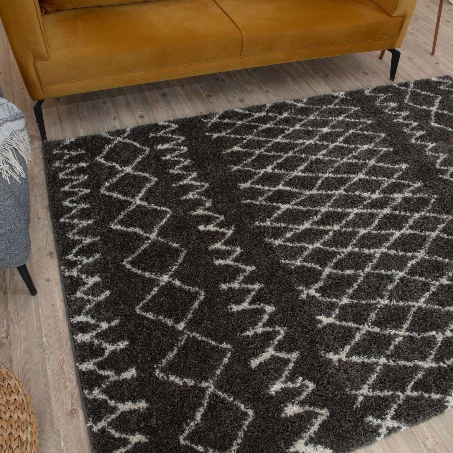 Moroccan Dark Grey Shaggy Rug – 940
