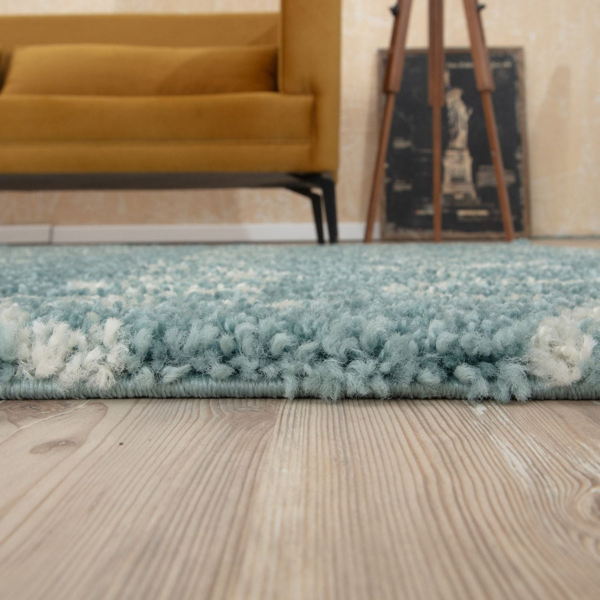 Moroccan Duck Egg Blue Shaggy Rug – 950