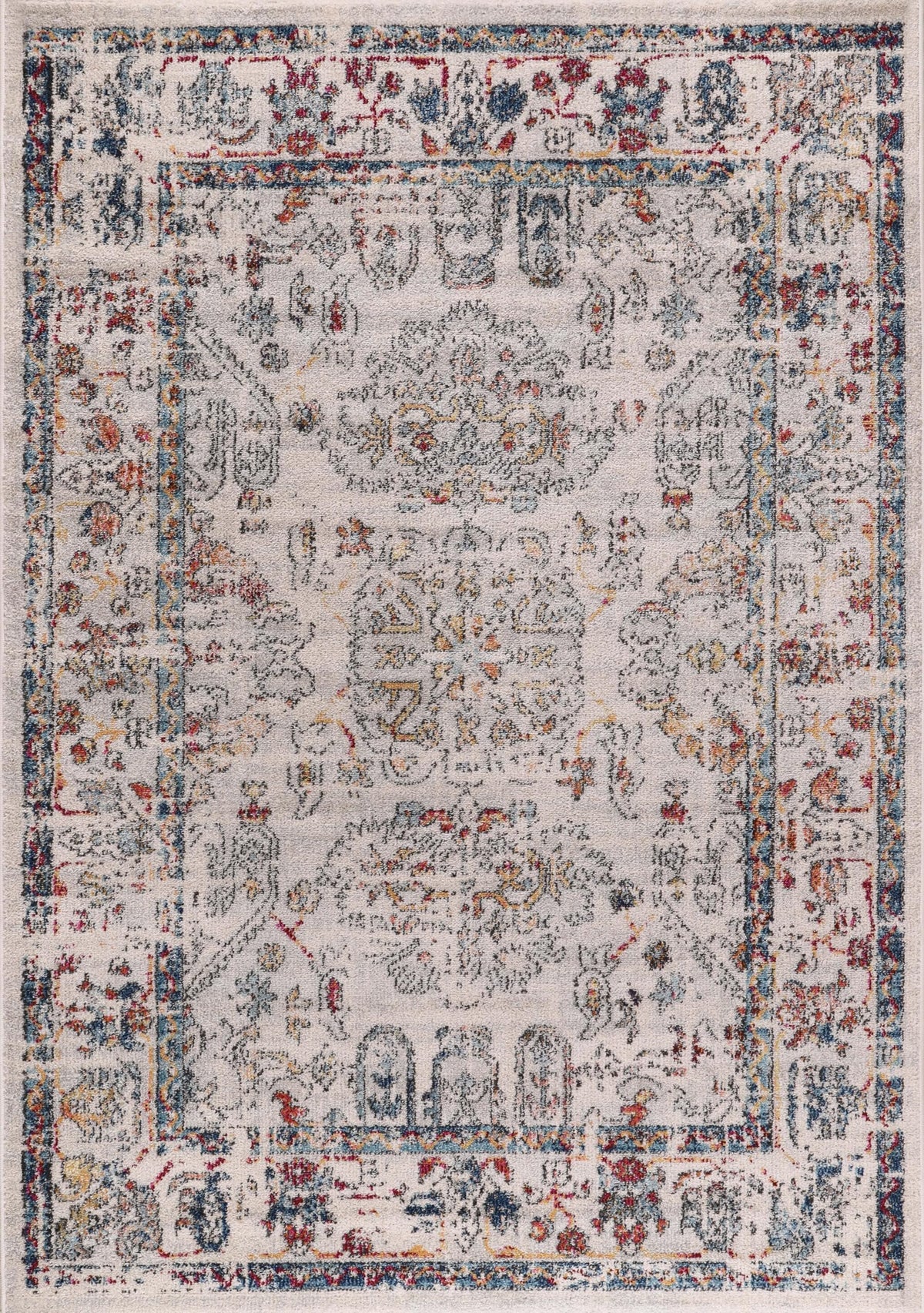 Vintage beige runner rug by Netline Home with distressed medallion design, soft, durable, and pet-friendly for living room or hallway.
