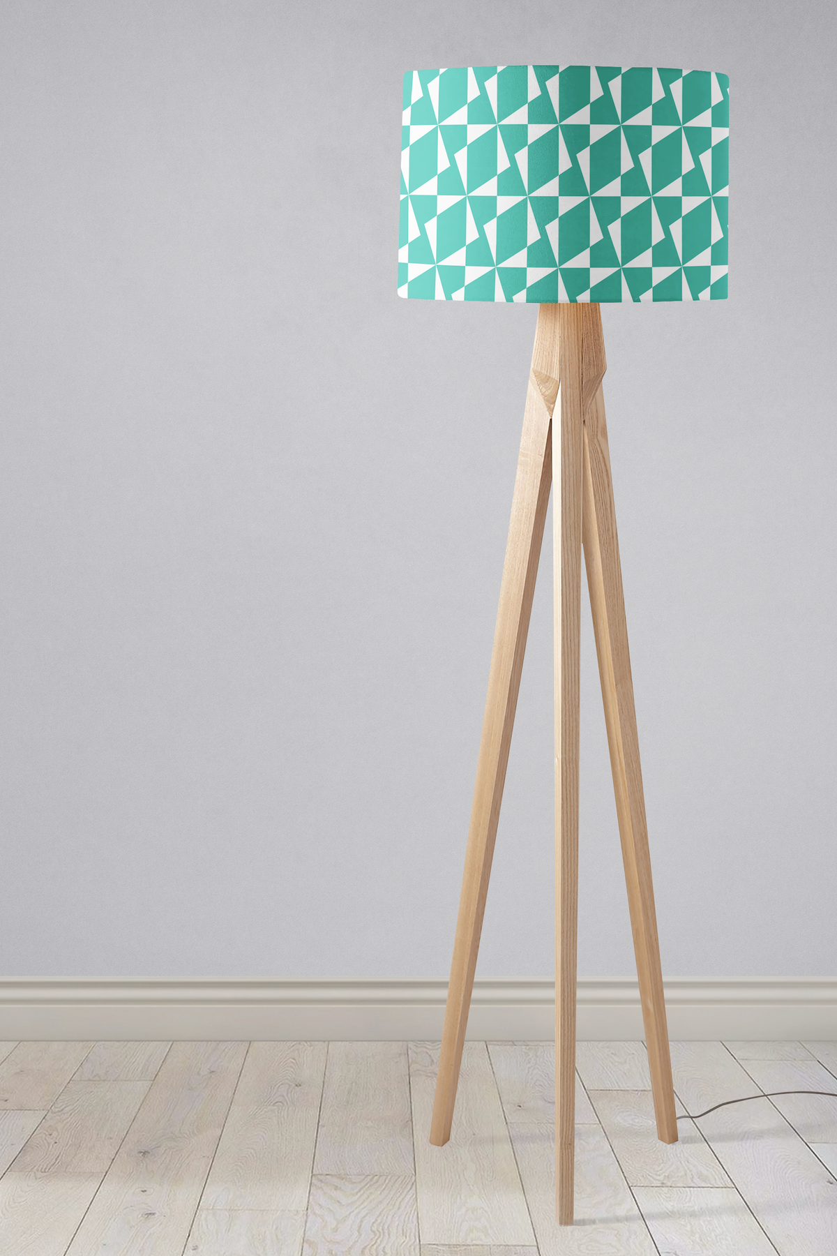 Turquoise Retro Geometric Lampshade โ Ceiling & Table Compatible