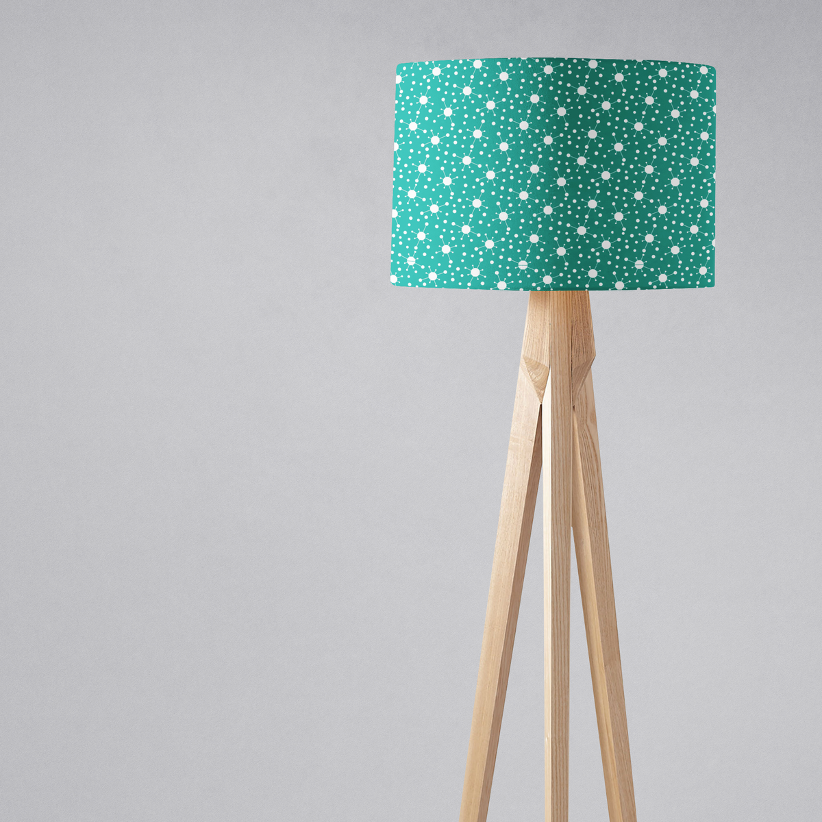 Turquoise and White Retro Lampshade โ Ceiling & Table Compatible