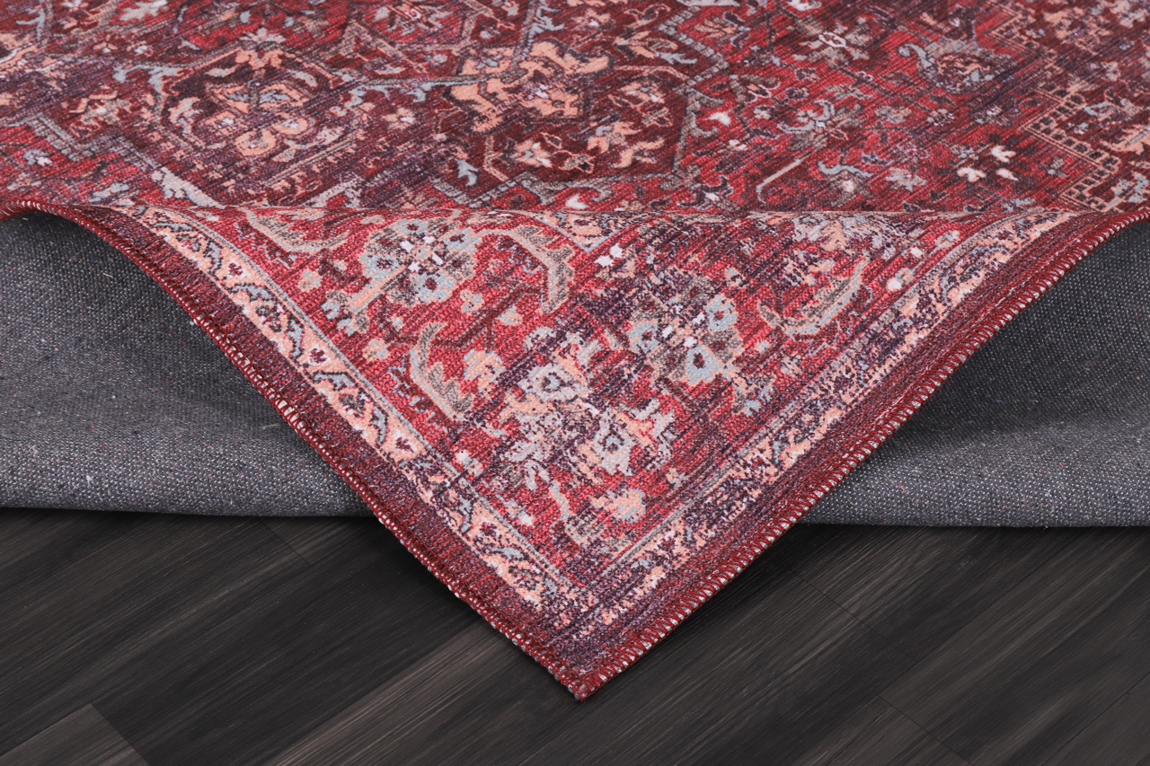 Colorful geometric washable rug by Netline Home featuring tribal multicolor patterns and intricate designs.