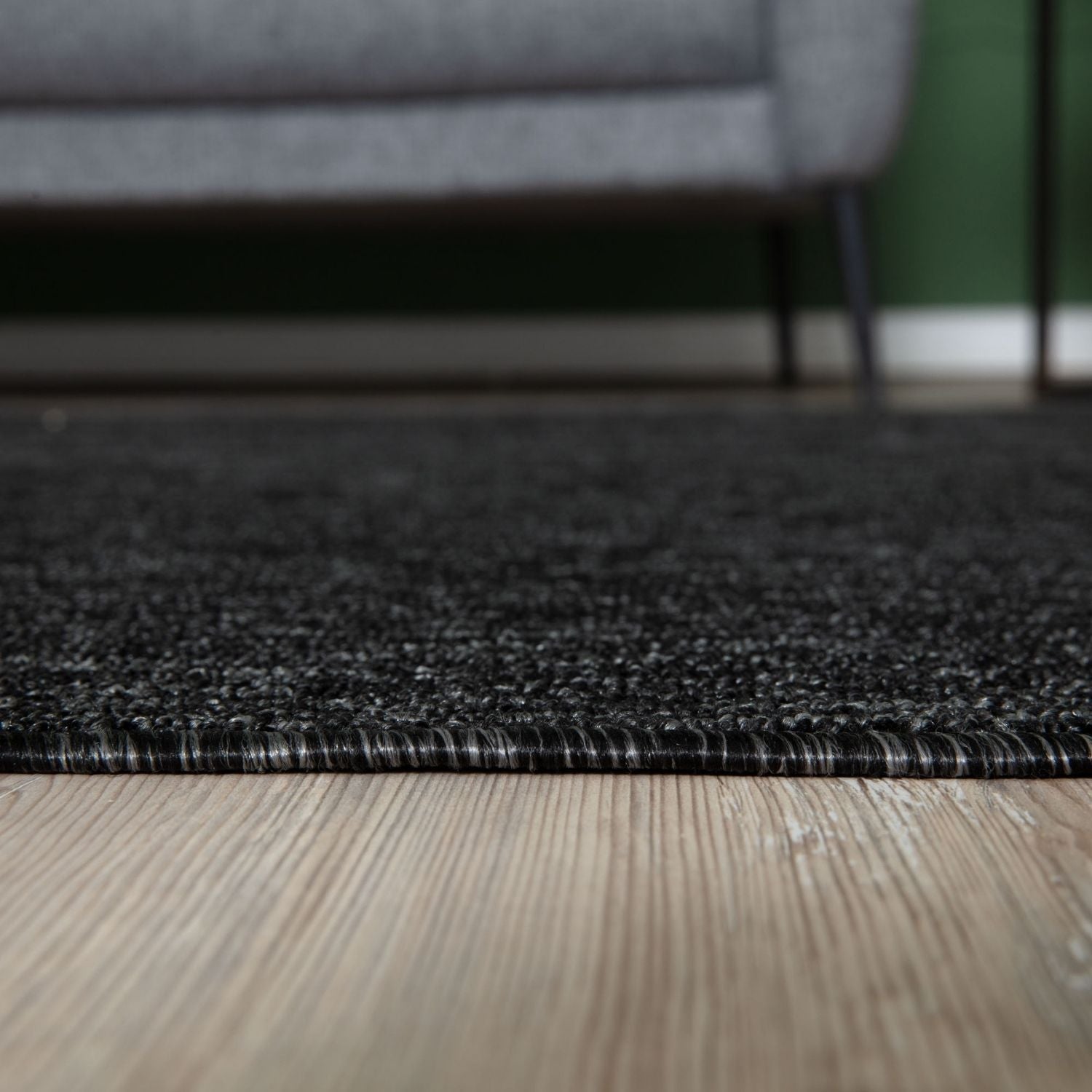 Flex Dark Grey Low Pile Solid Rug