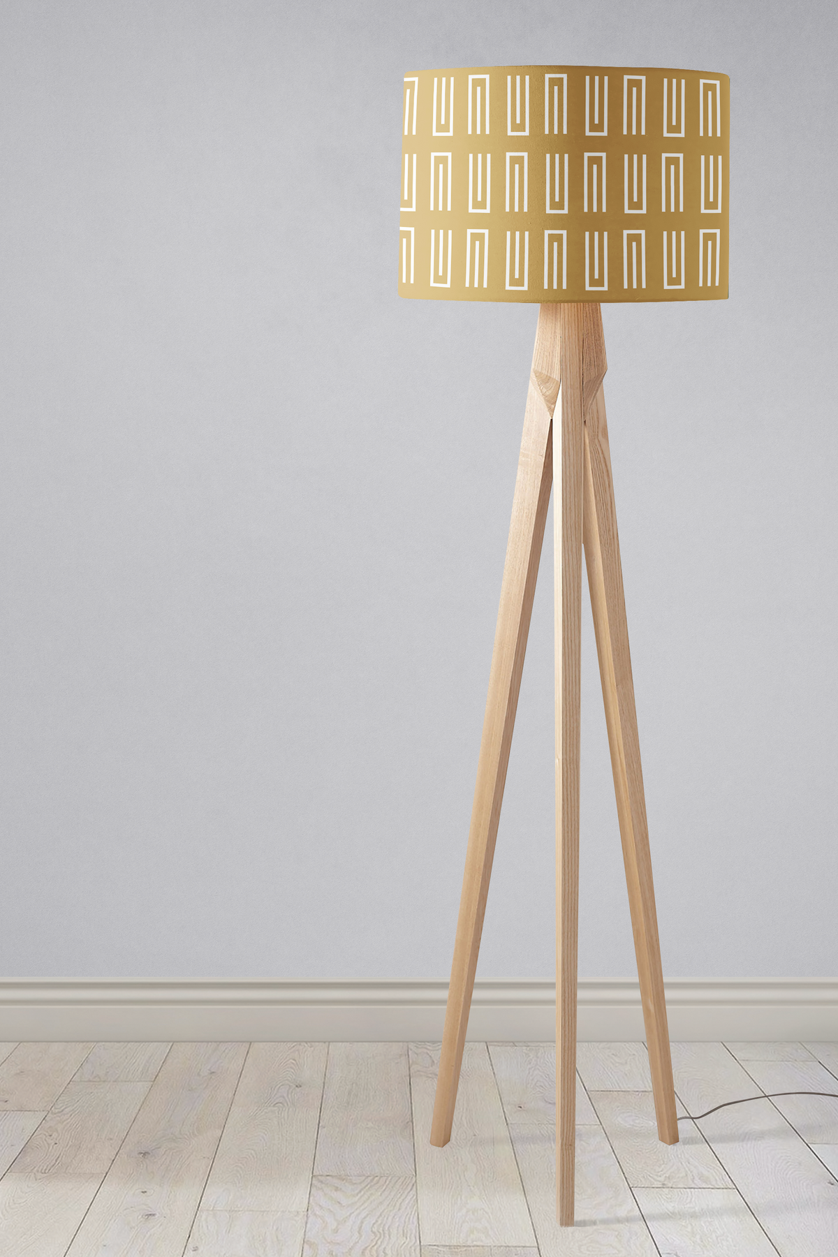 Gold and White Geometric Lampshade โ Ceiling & Table Compatible
