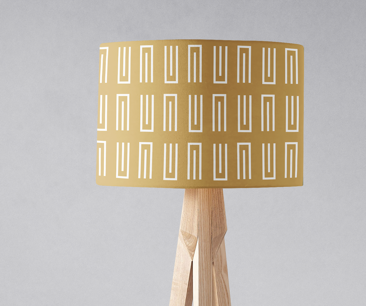 Gold and White Geometric Lampshade โ Ceiling & Table Compatible