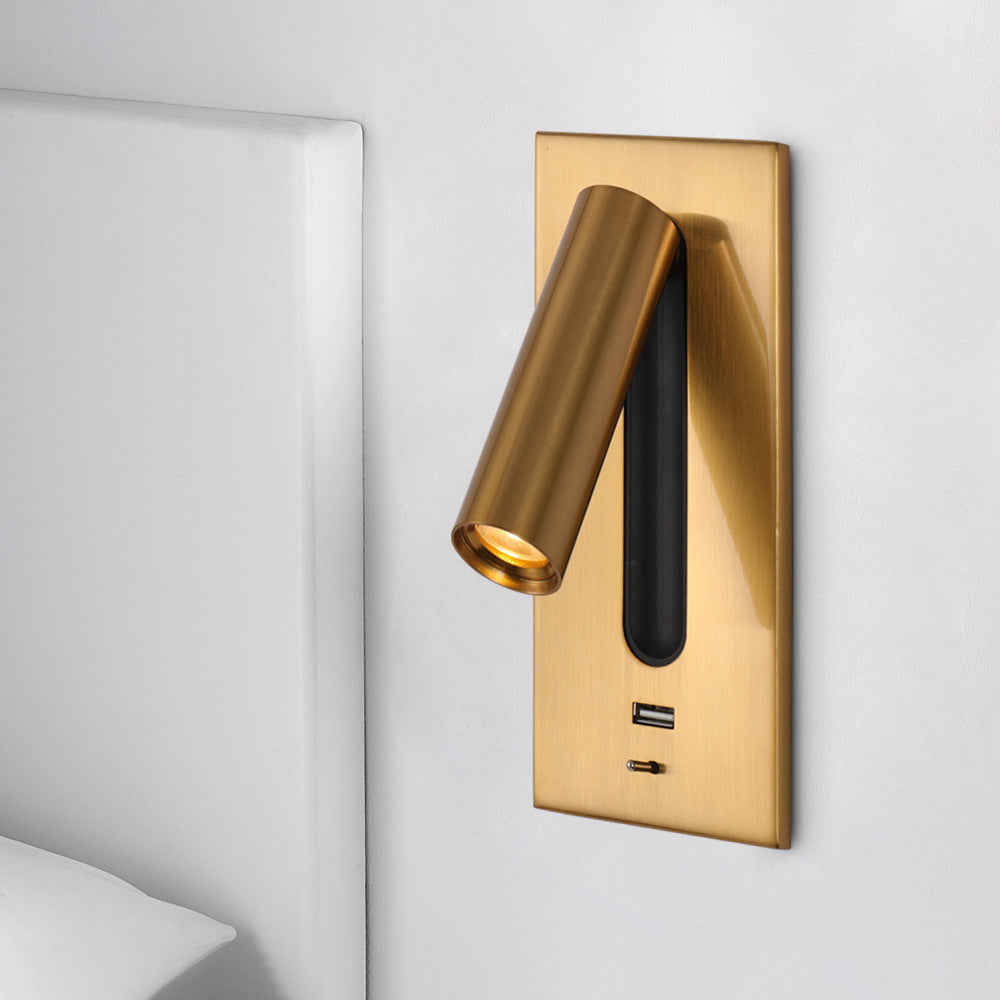Light My House reading wall light with USB charger and switch, LED bedside lamp mounted on a wall, designed for easy nighttime reading.