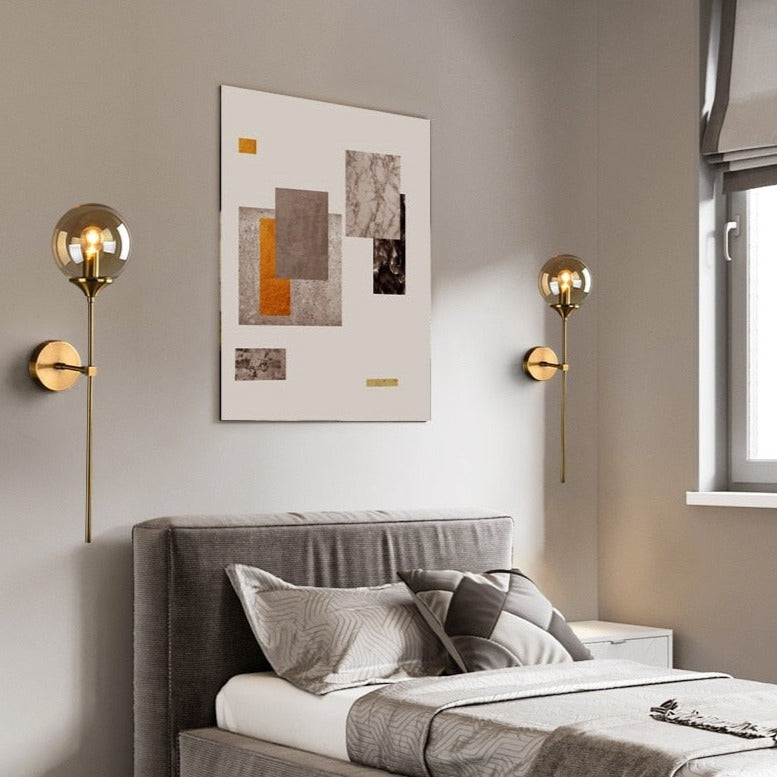 Sizzle Glass Wall Light by Light My House featuring sleek design and warm ambient lighting, mounted on a modern wall.