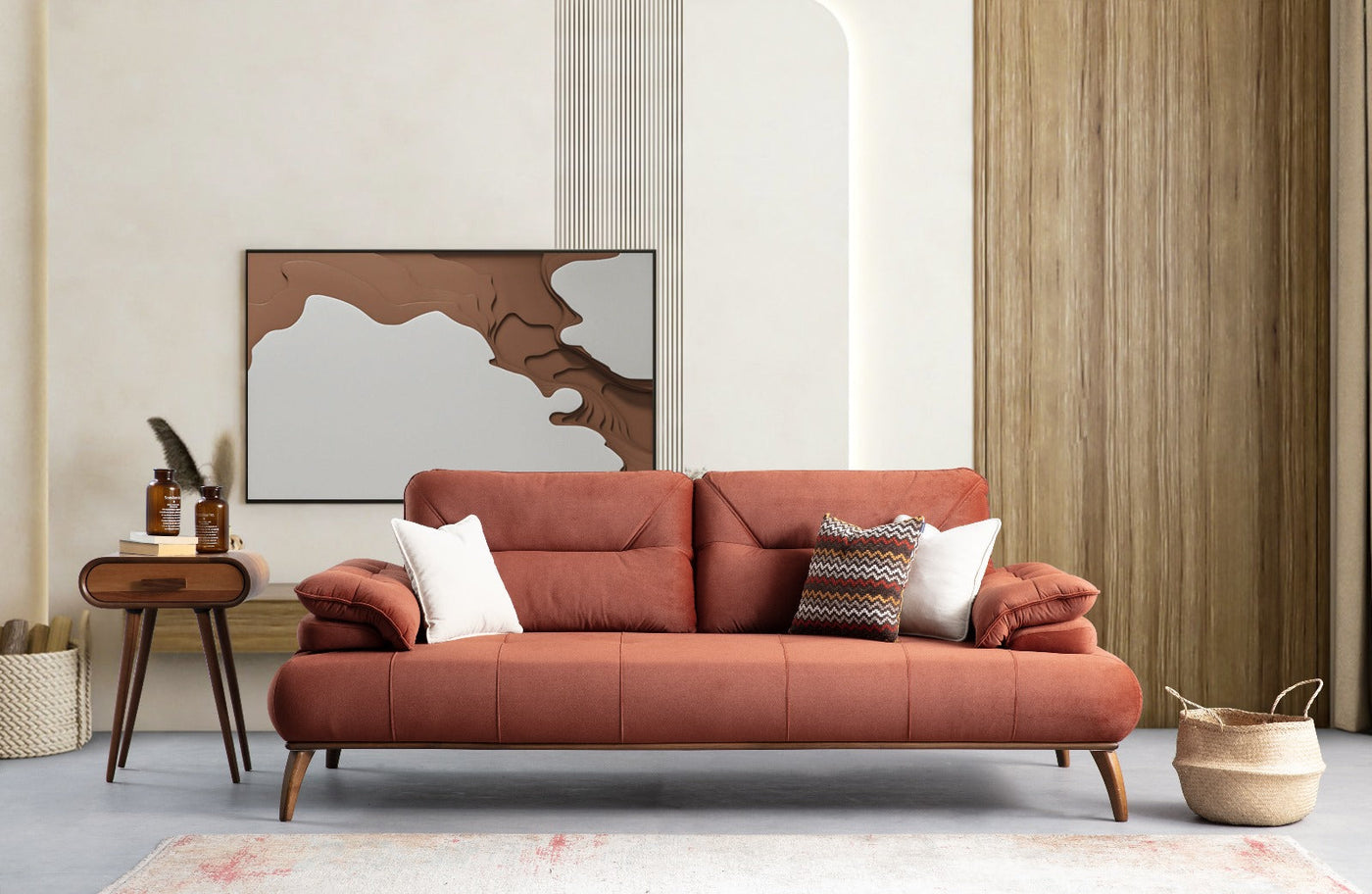 Latte 3 Seater Sofa by Netline Interiors