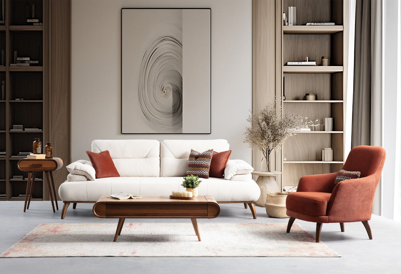 Latte 3 Seater Sofa by Netline Interiors