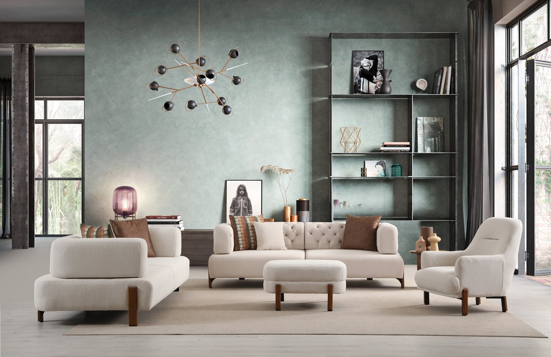 Cratos Wood Sofa Bed Set by Netline Interiors