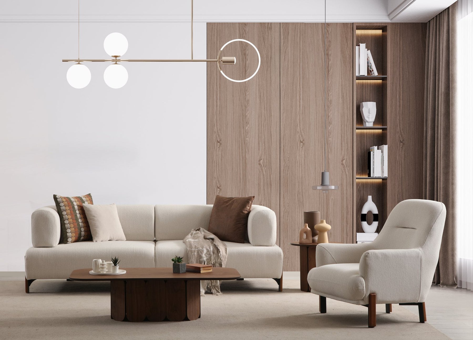 Cratos Wood Sofa Bed Set by Netline Interiors