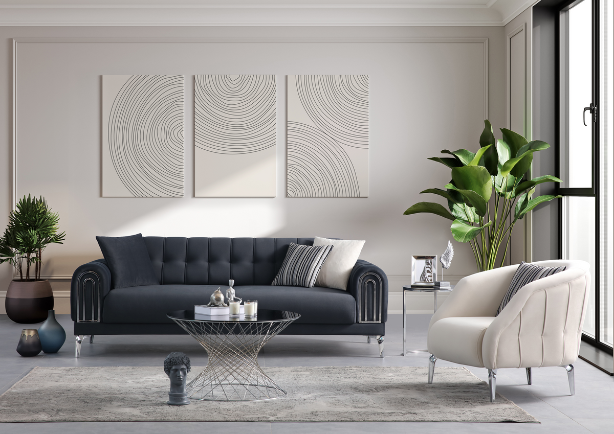 Navy 2-Seater Sofa by Netline Interiors